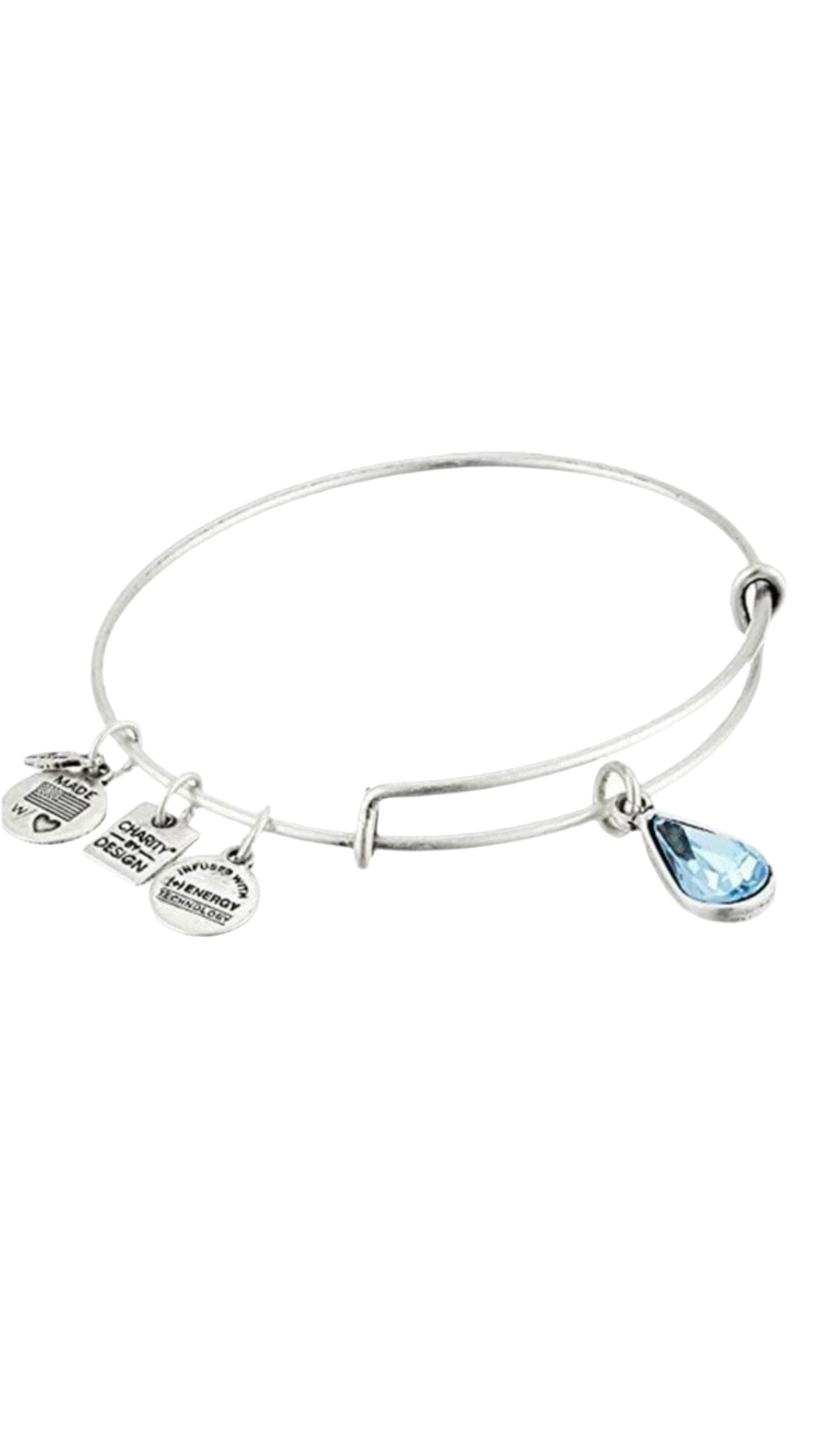 Alex and Ani - Living Water - March Birthstone, Clear Aquamarine Swarovski Crystal Bangle Bracelet