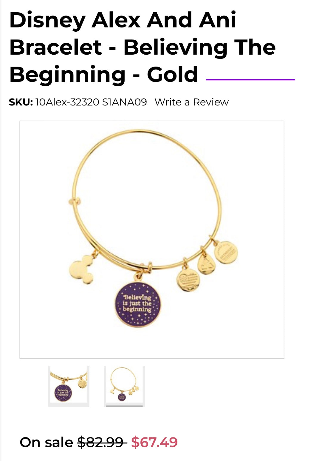Alex and Ani - ‘Believing is just the Beginning’ Charm Bangle Bracelet, Park Exclusive