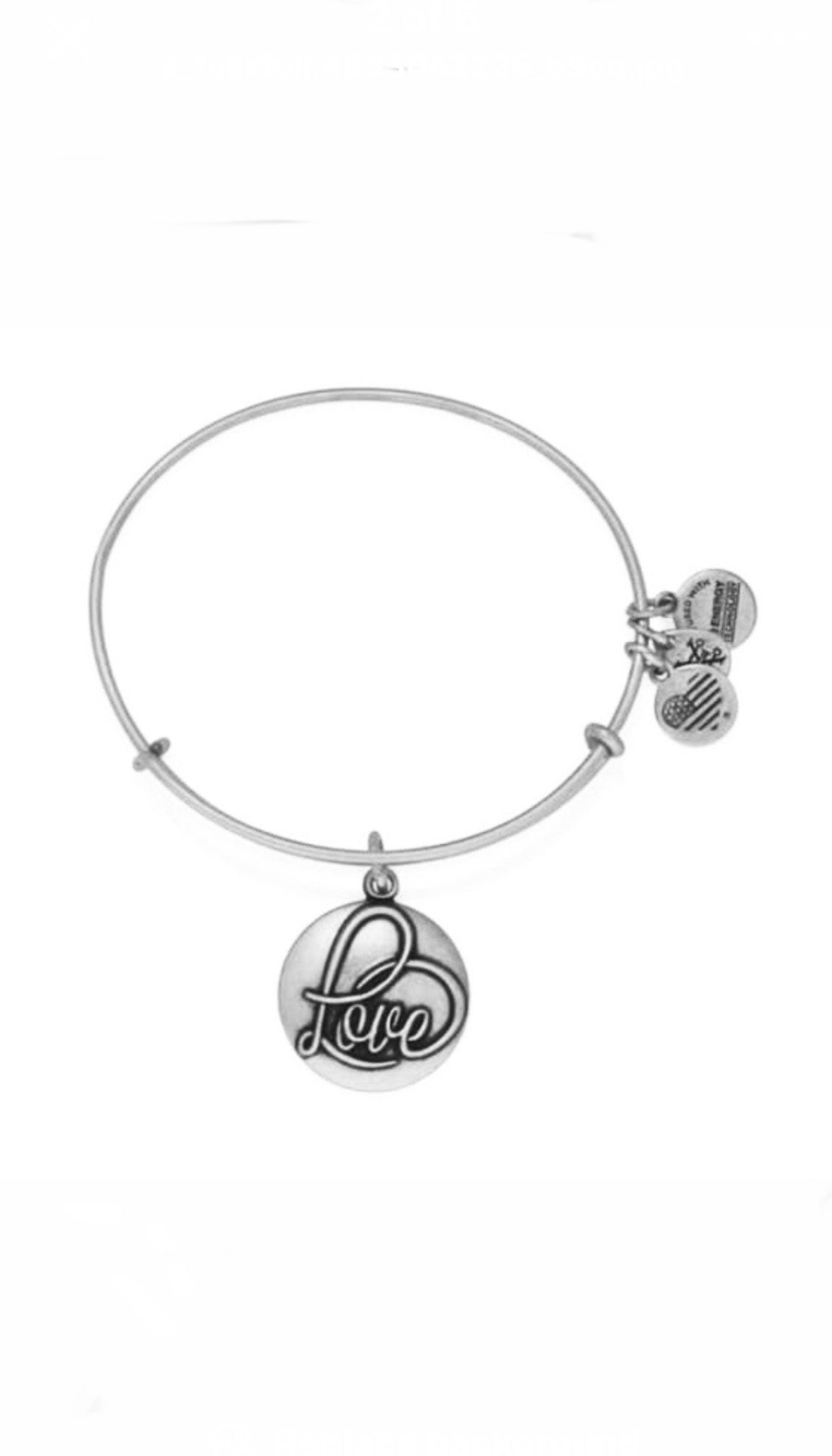 Alex and Ani - 2 Styles - Cursive LOVE Charm Bangle Bracelet