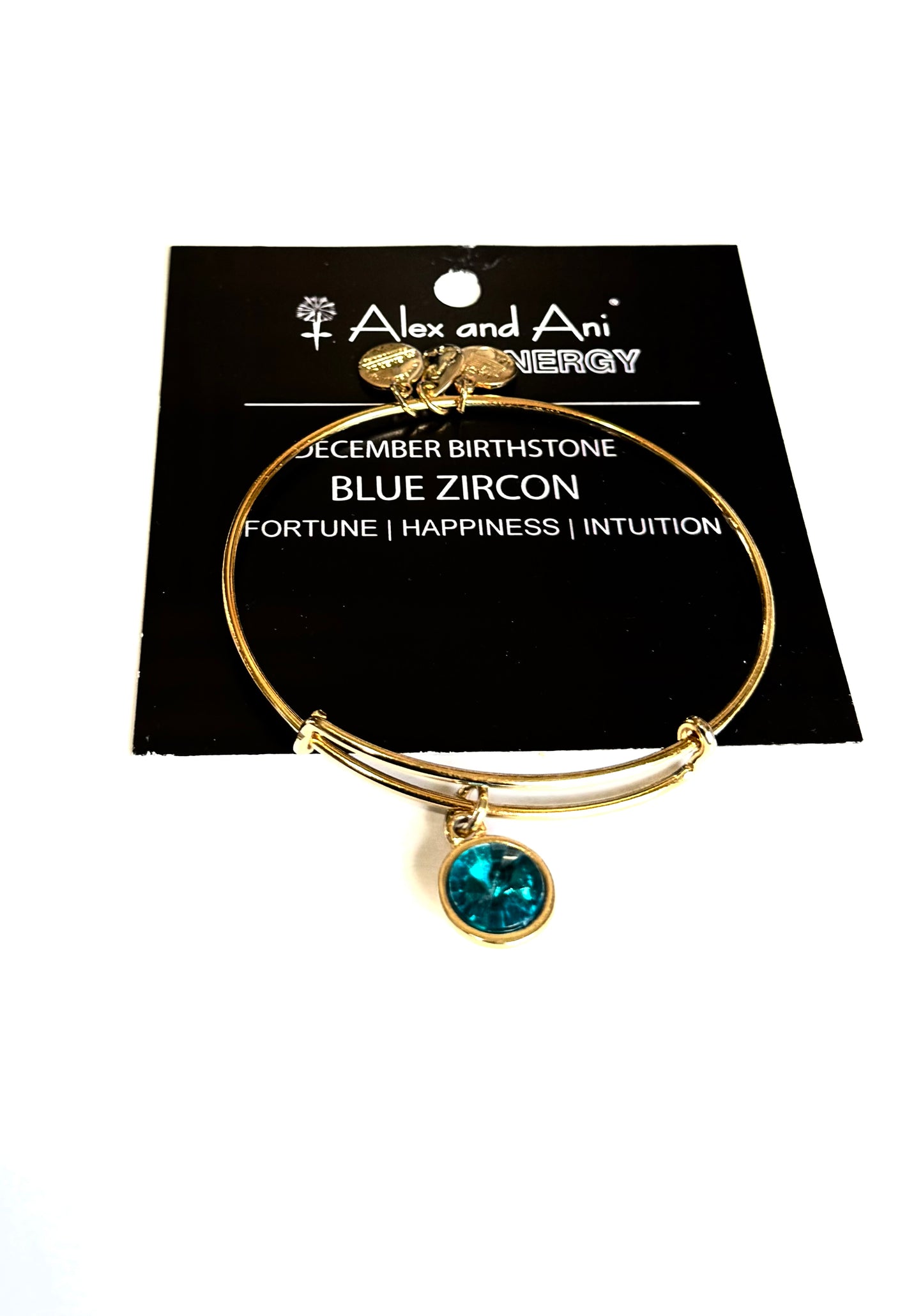 Alex and Ani - December Birthstone Blue Zircon Crystal Charm Bangle Bracelets, 3 Styles