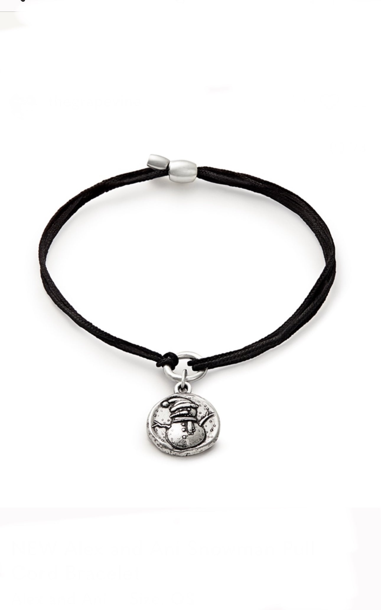 Alex and Ani - Snowman Charm Pull Kindred Cord Bracelet