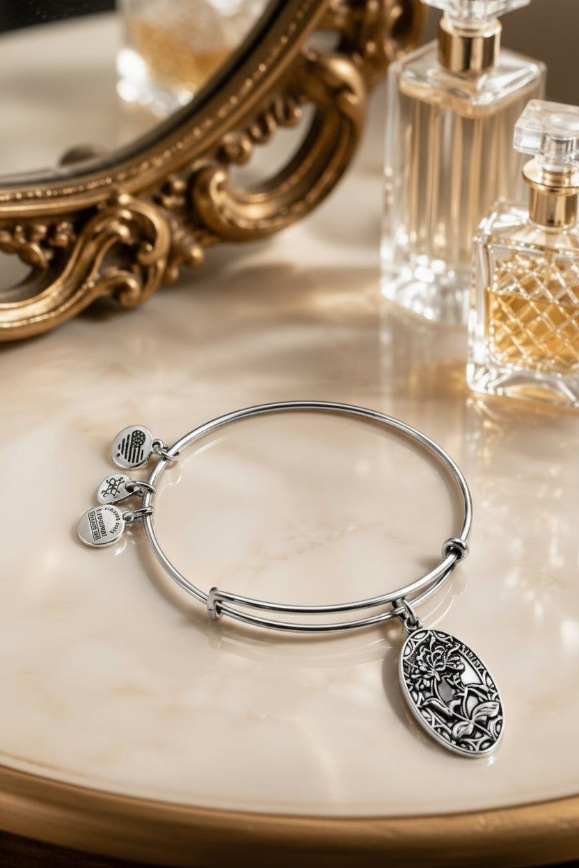 Alex and Ani - “Sister” Charm Slide Bangle Bracelet, 3 Styles