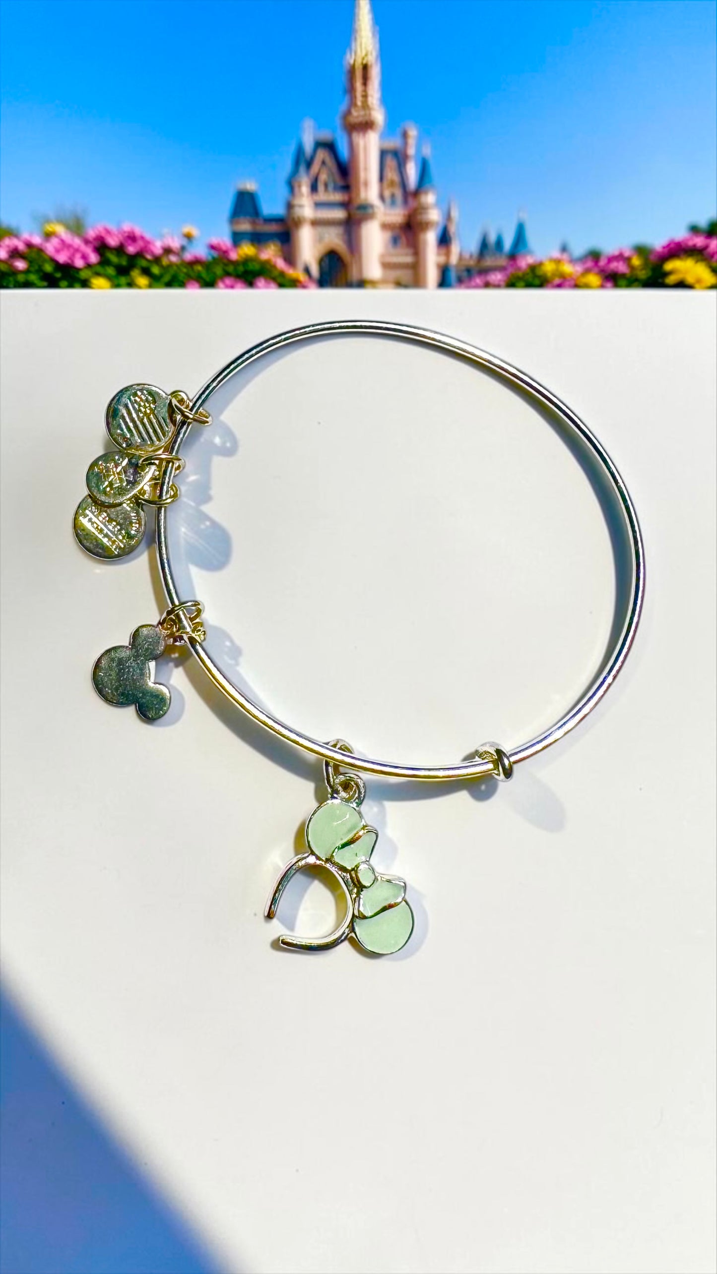 Alex and Ani - Minnie Headband Mint Green Enamel Ears Charm Bangle Bracelet