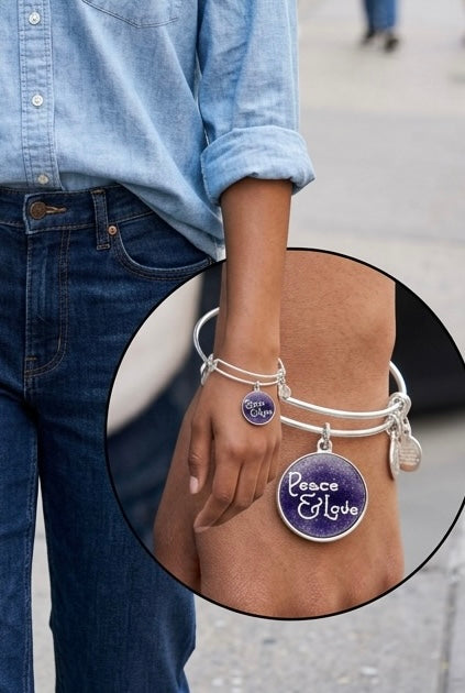 Alex and Ani - Peace & Love Charm Bangle Bracelet