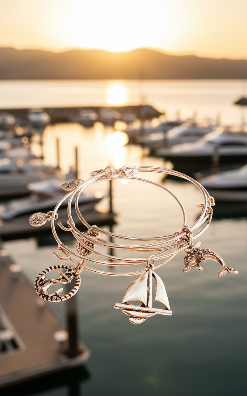 Nautical Inspired Bangle Bracelets, Set of 3 - Special Sale
