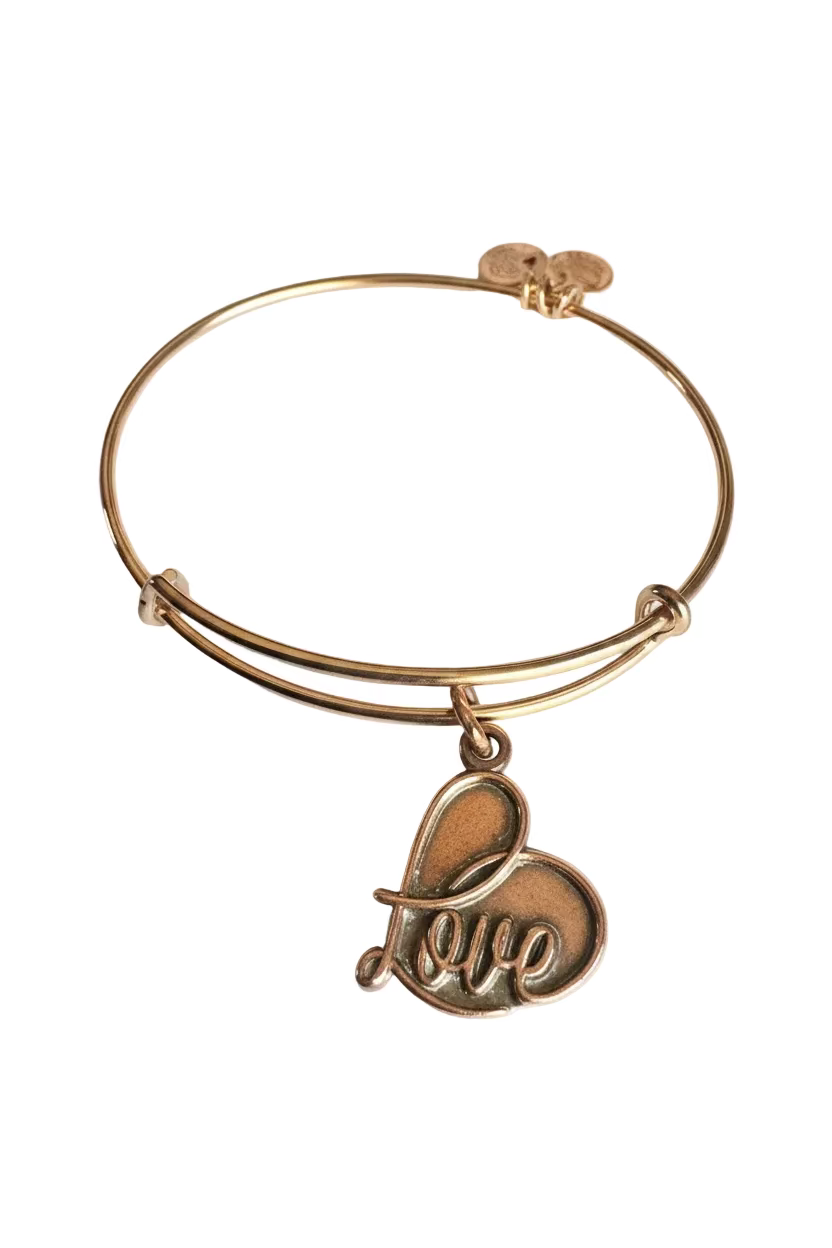 Alex and Ani - 2 Styles - Cursive LOVE Charm Bangle Bracelet