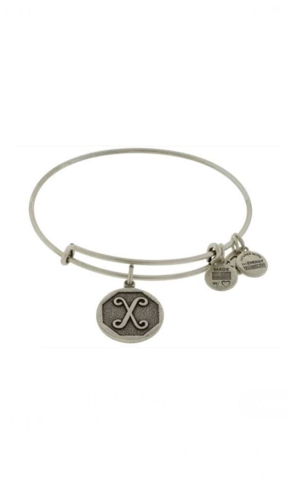 Alex and Ani - “X” Initial Bracelet Charm Bangle - New With Tags