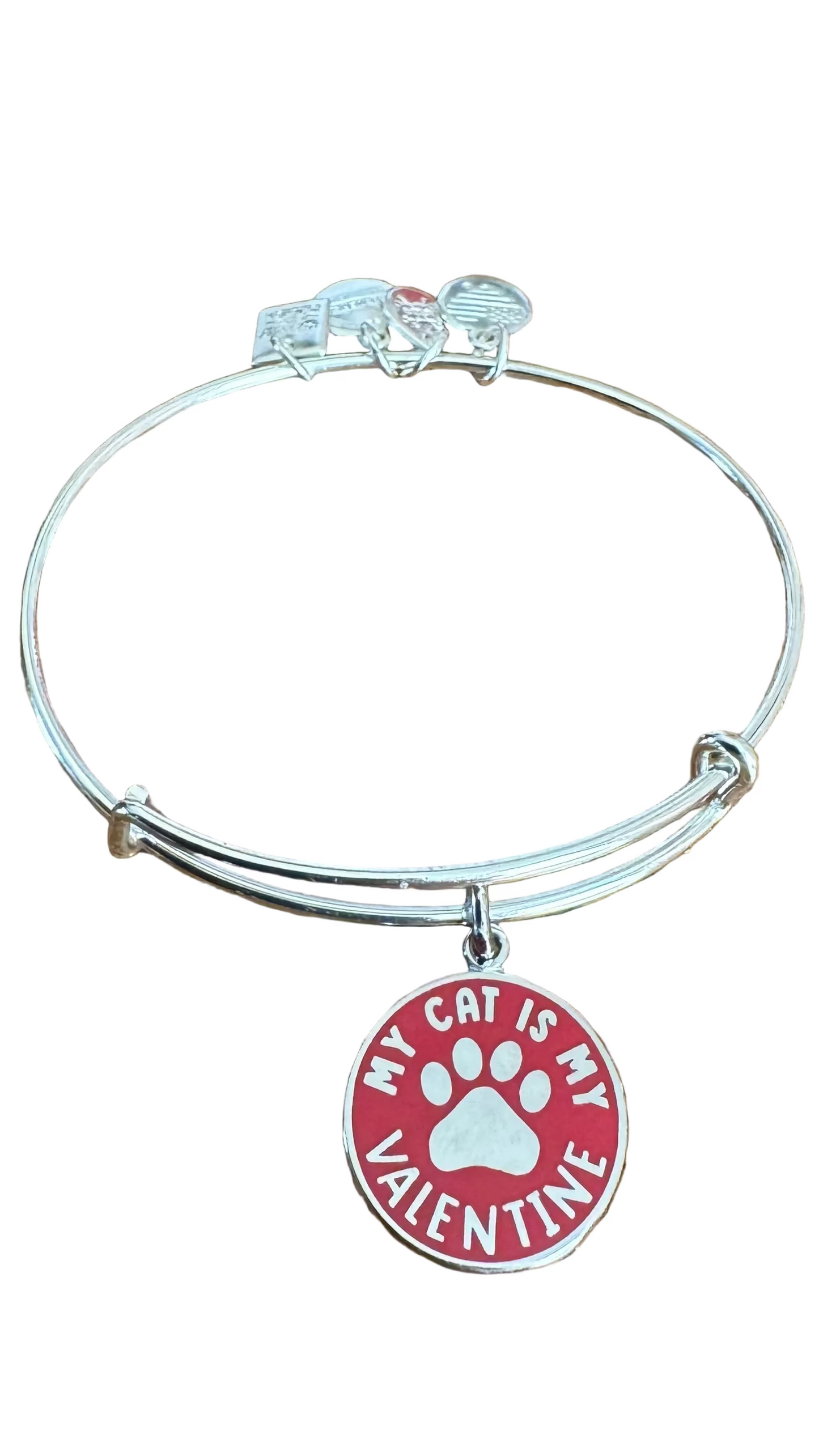 Alex and Ani - “My Cat Is My Valentine” Charm Bangle Bracelet