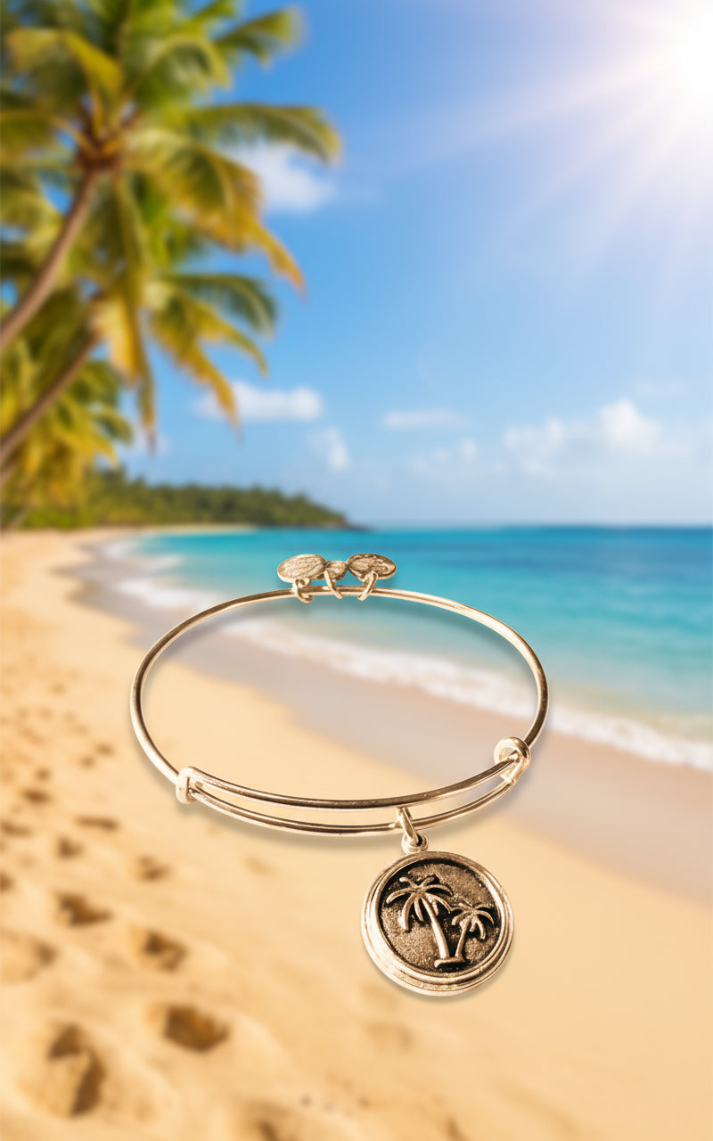 Alex and Ani - Palm Trees Charm Bangle Bracelet