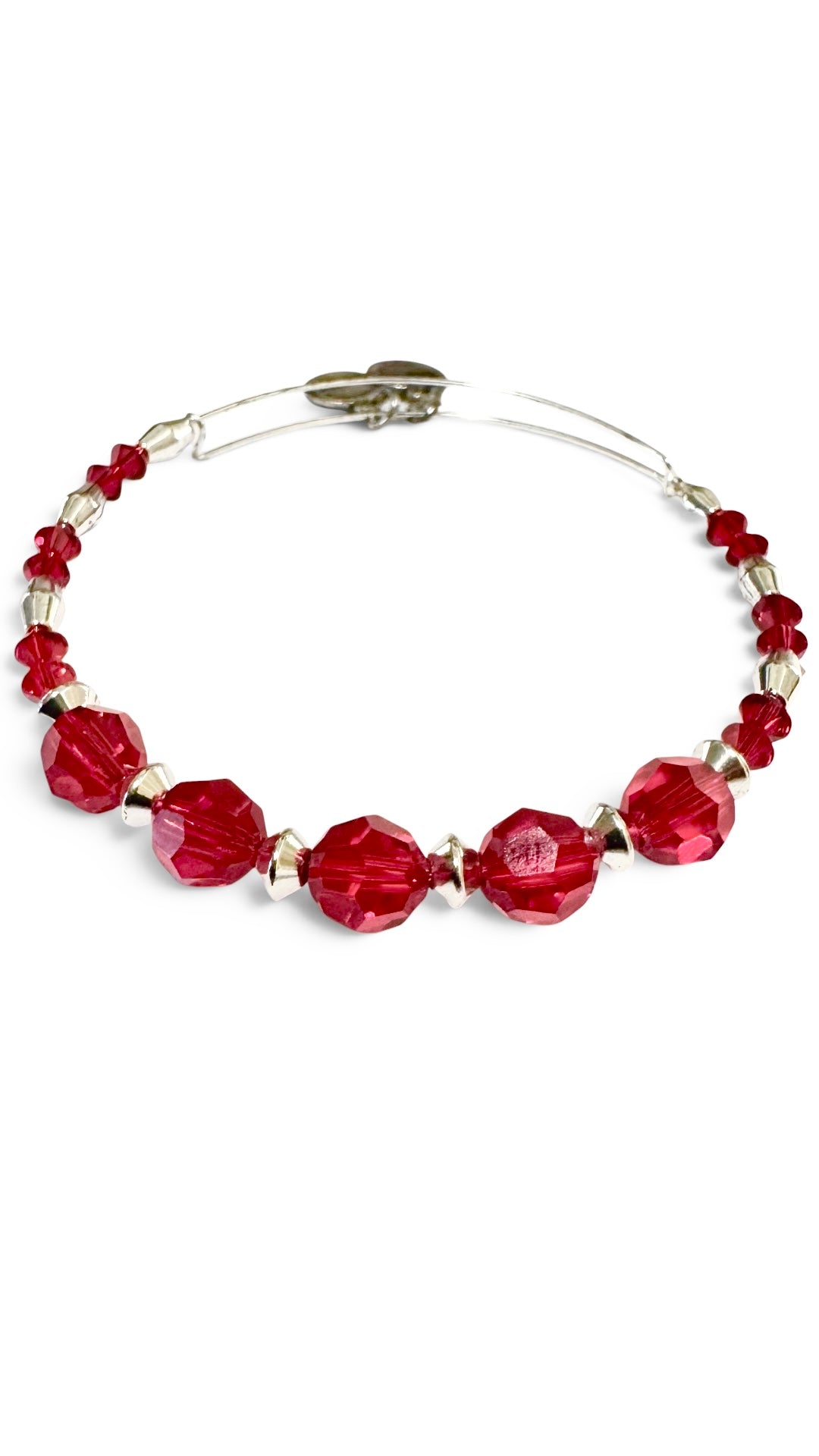 Alex and Ani - Color Palette Poinsettia Red Swarovski Crystal Beaded Bangle Bracelet