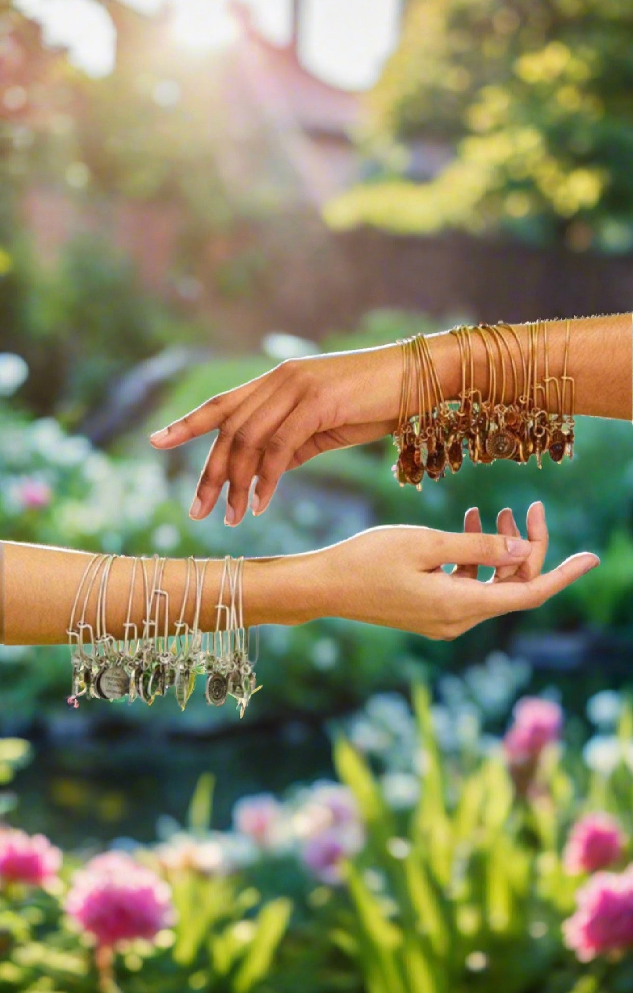 Alex and Ani - Water Lily Charm Bangle Bracelet