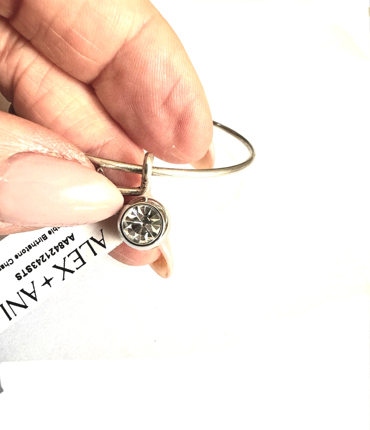 Alex and Ani - April Birthstone, Clear Crystal Charm Bangle Bracelet