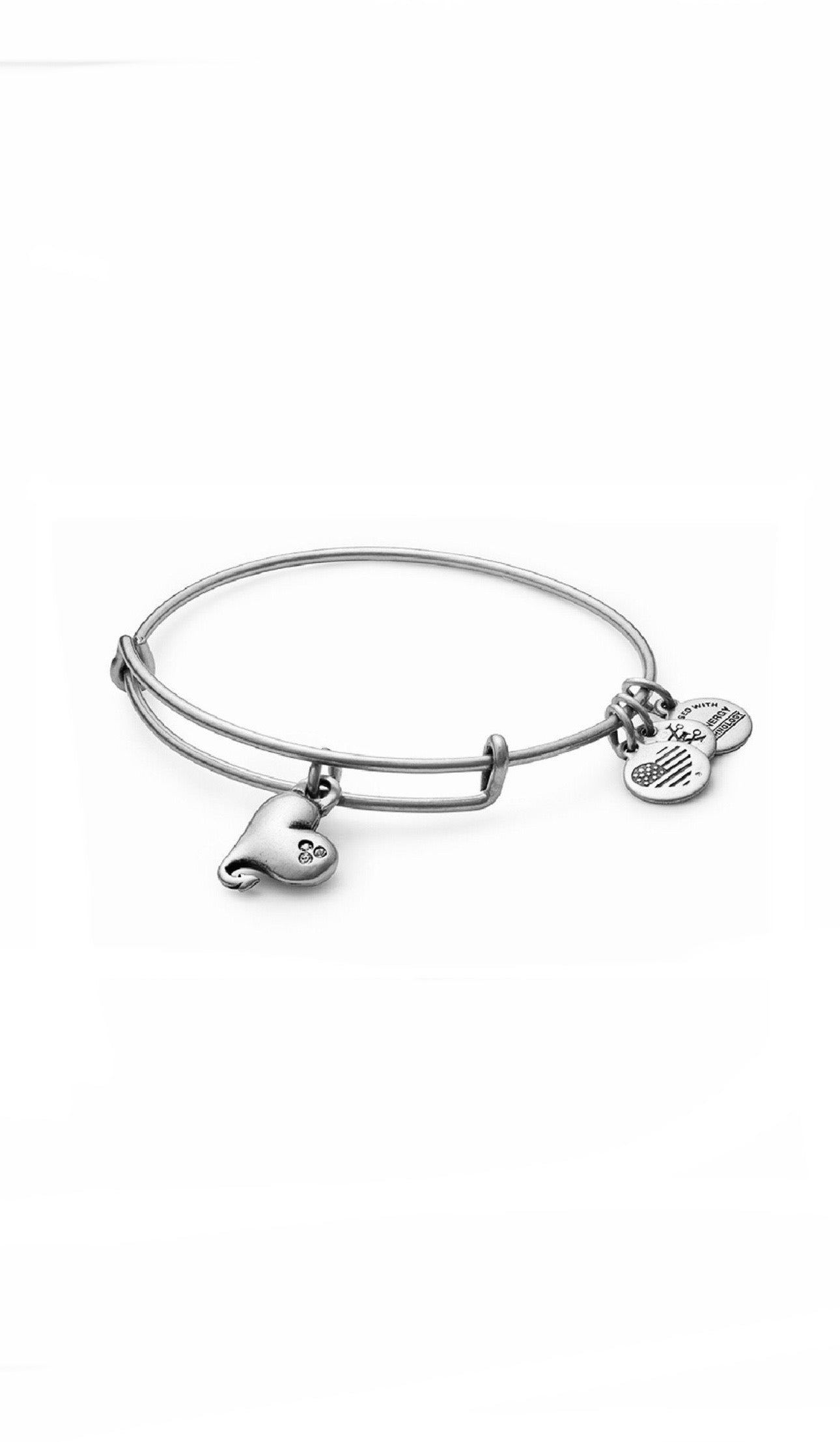 Alex and Ani - Cupid’s Heart With Swarovski Crystals Charm Bangle Bracelet