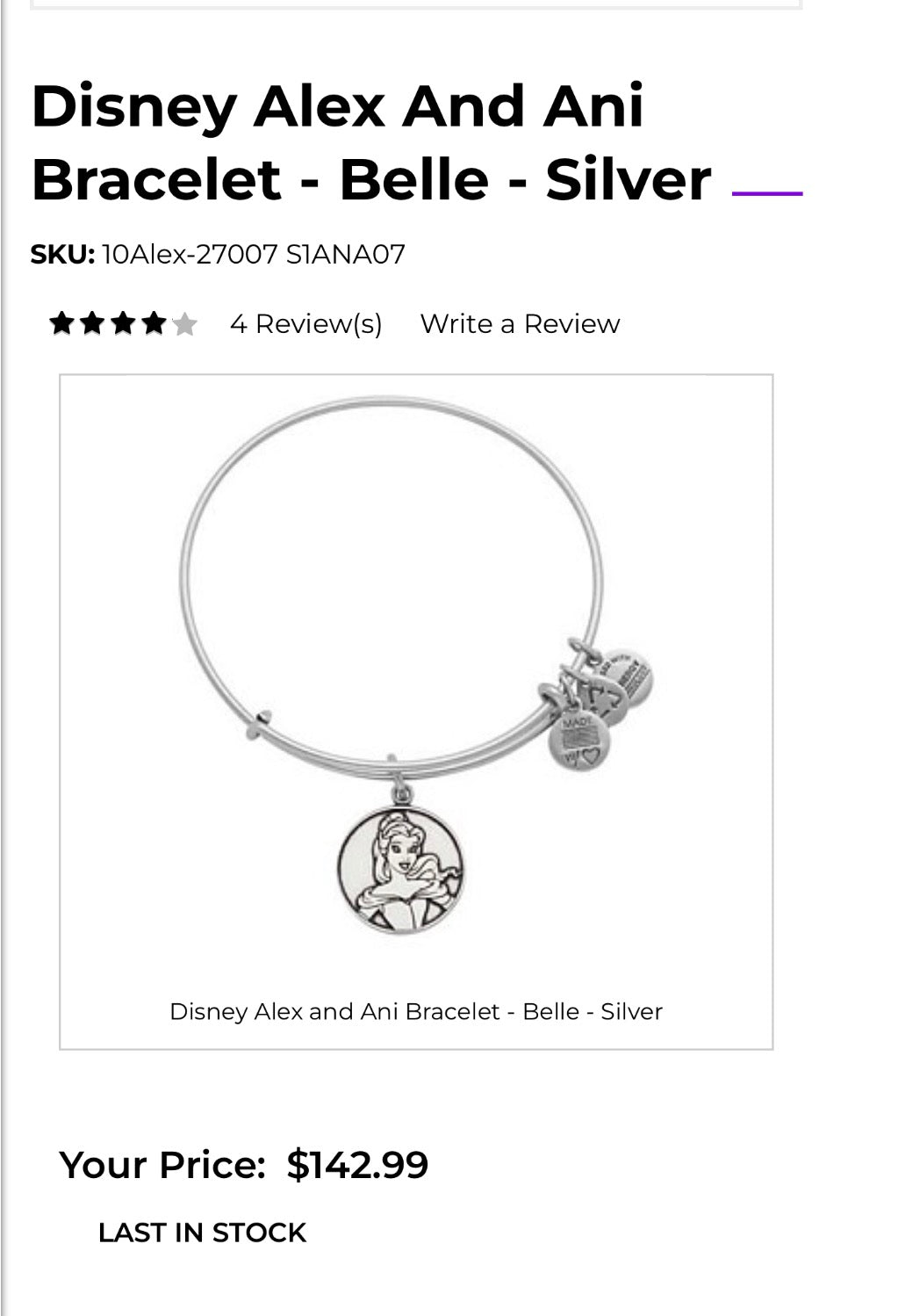 Alex and Ani - Belle (Beauty and The Beast) Charm Bangle Bracelet, Park Exclusive