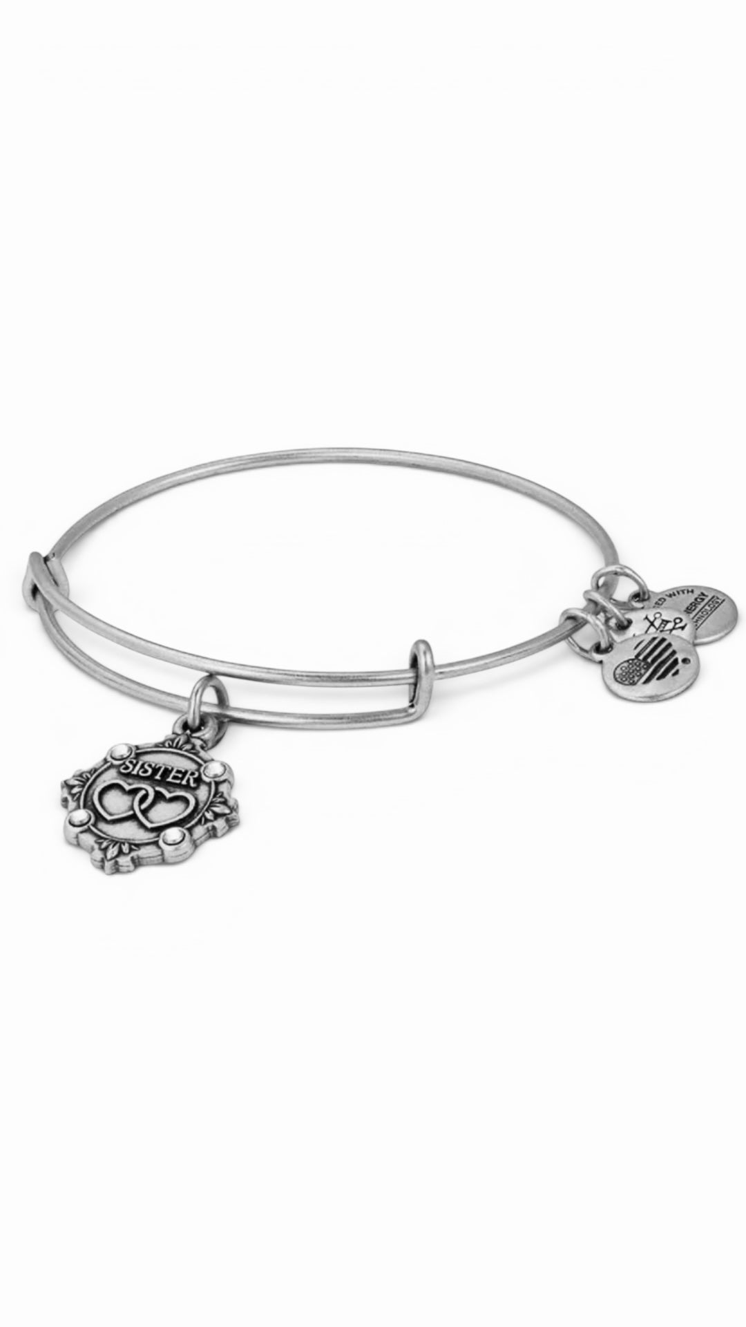Alex and Ani - “Sister” Charm Slide Bangle Bracelet, 3 Styles