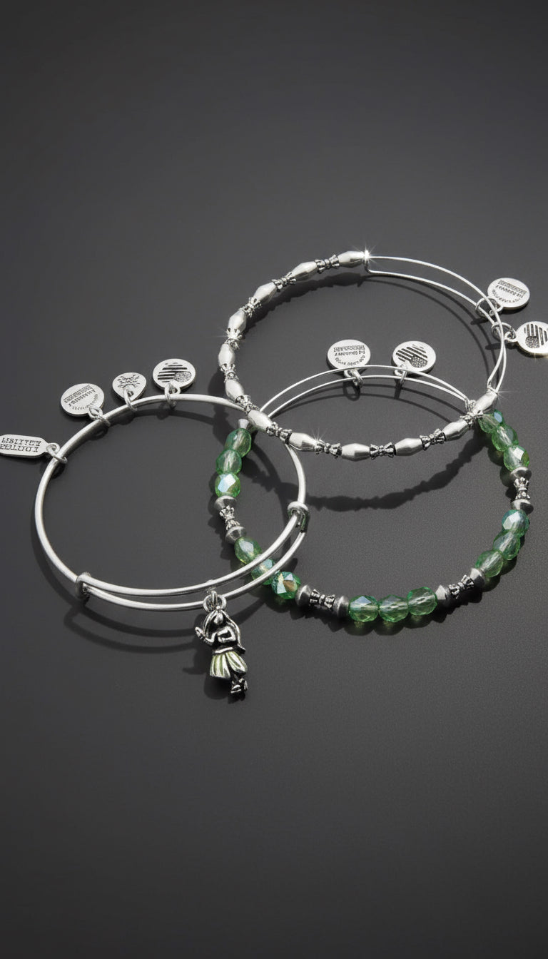 Alex and Ani - Hawaii Hula Girl Charm Destination Bangle Bracelet, Set of 3