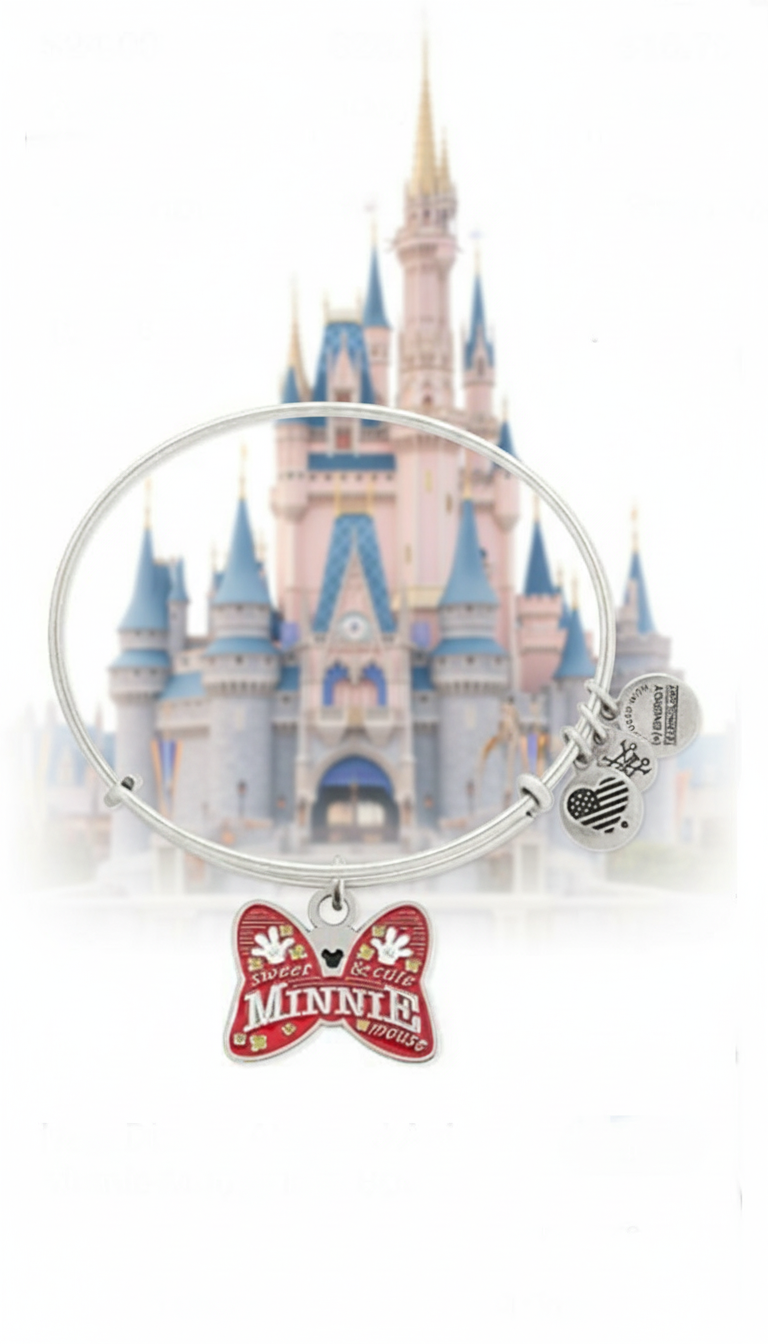 Alex and Ani - Minnie Mouse Bow, Disney Park Exclusive Charm Bangle Bracelet