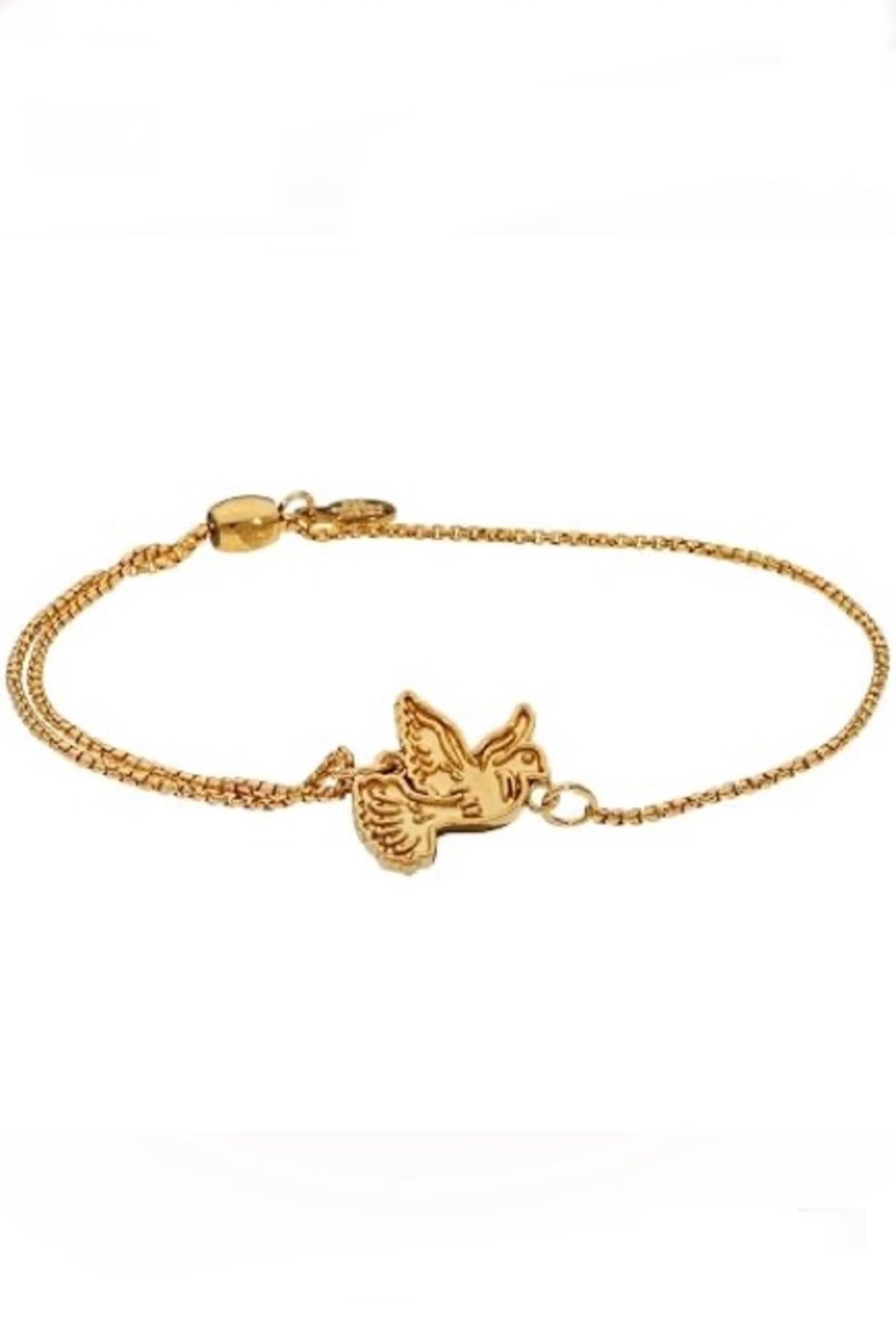Alex and Ani - Sacred Dove Charm Gold Pull Chain, 14k Gold over 925 Sterling Silver