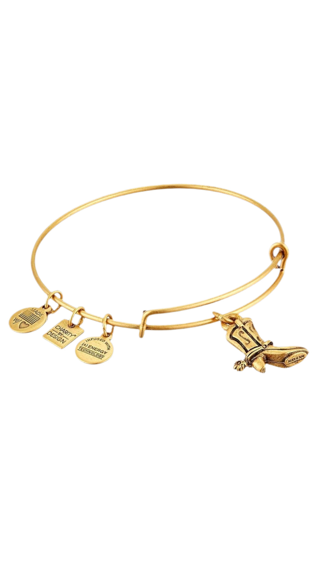 Alex and Ani - Cowboy Boot Charm Adjustable Bangle Bracelet