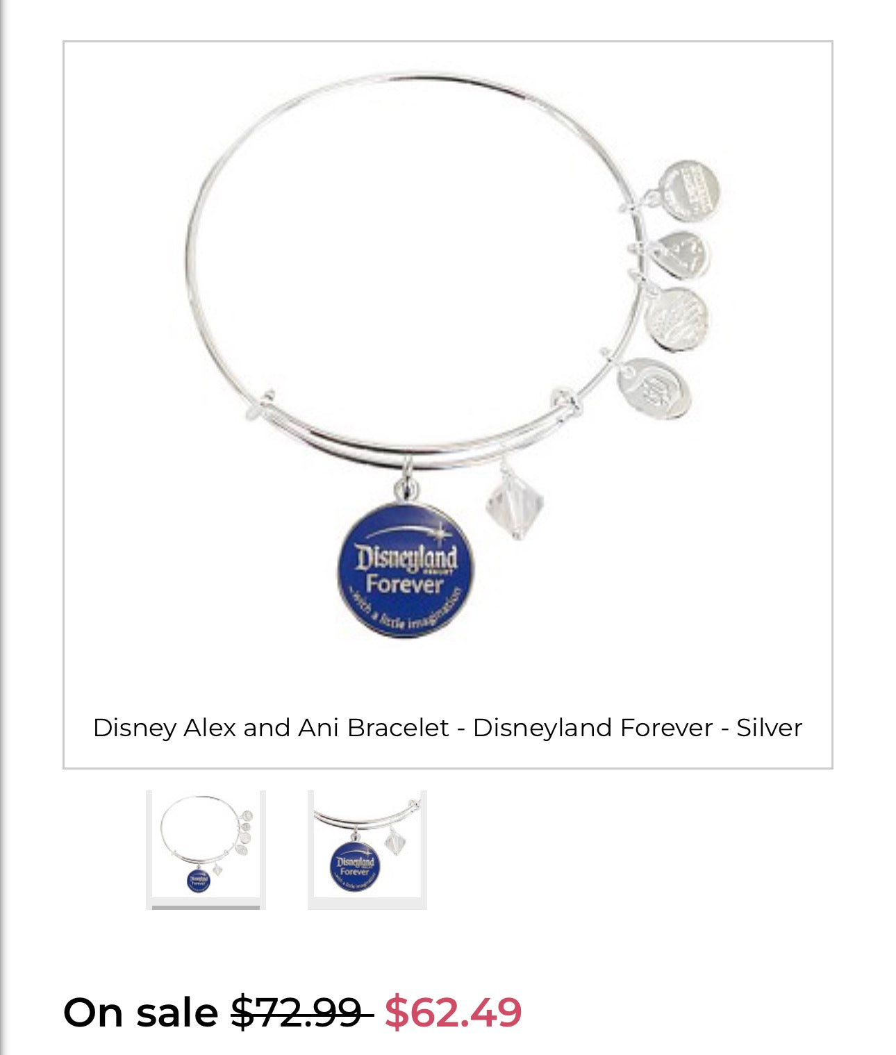 Alex and Ani - Disneyland Forever & Space Mountain Charm Bangle Bracelets, 2 Bracelets Bundle