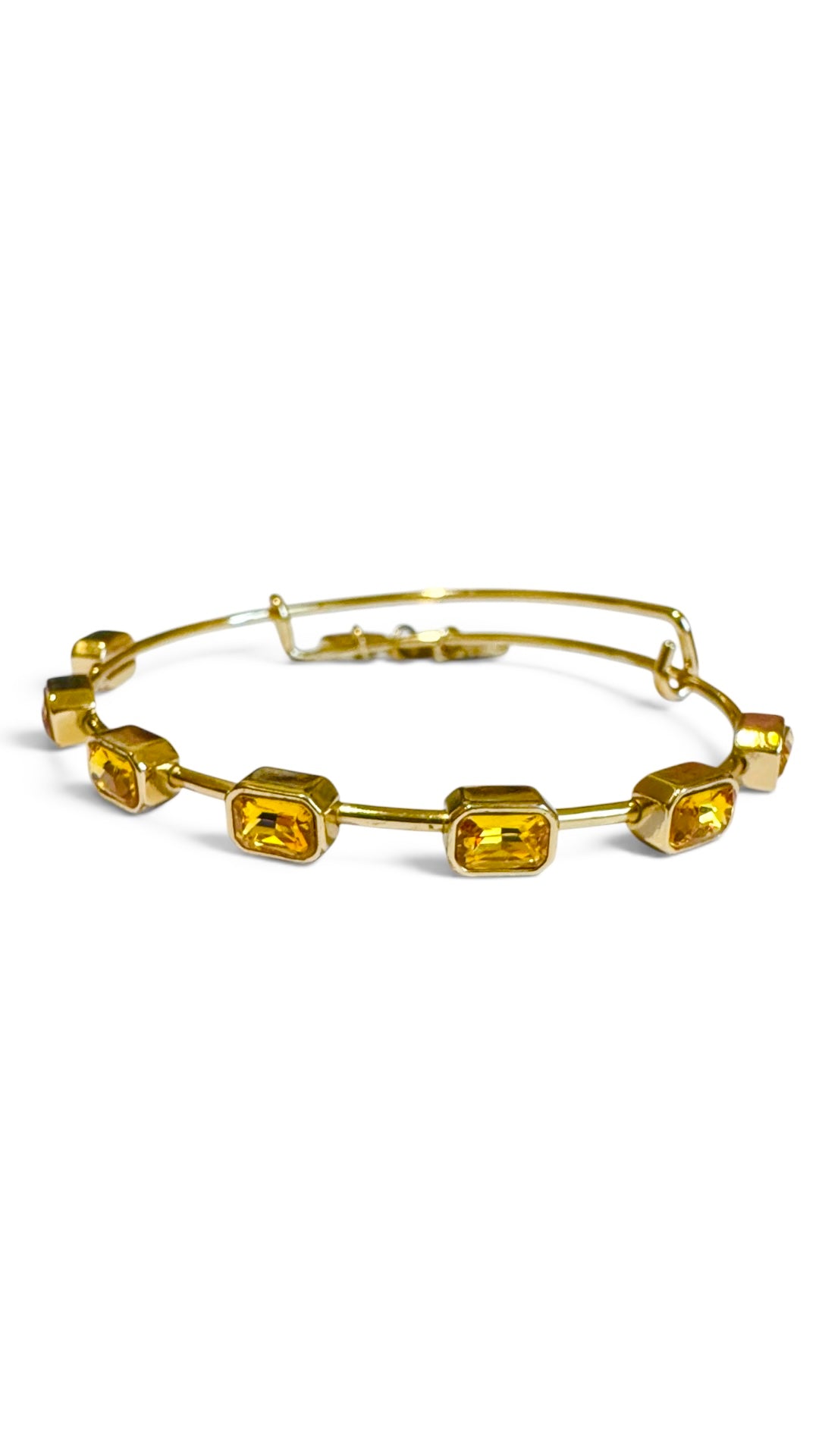 Alex and Ani - November Birthstone Emerald Cut Swarovski Crystal Charm Bangle Bracelet