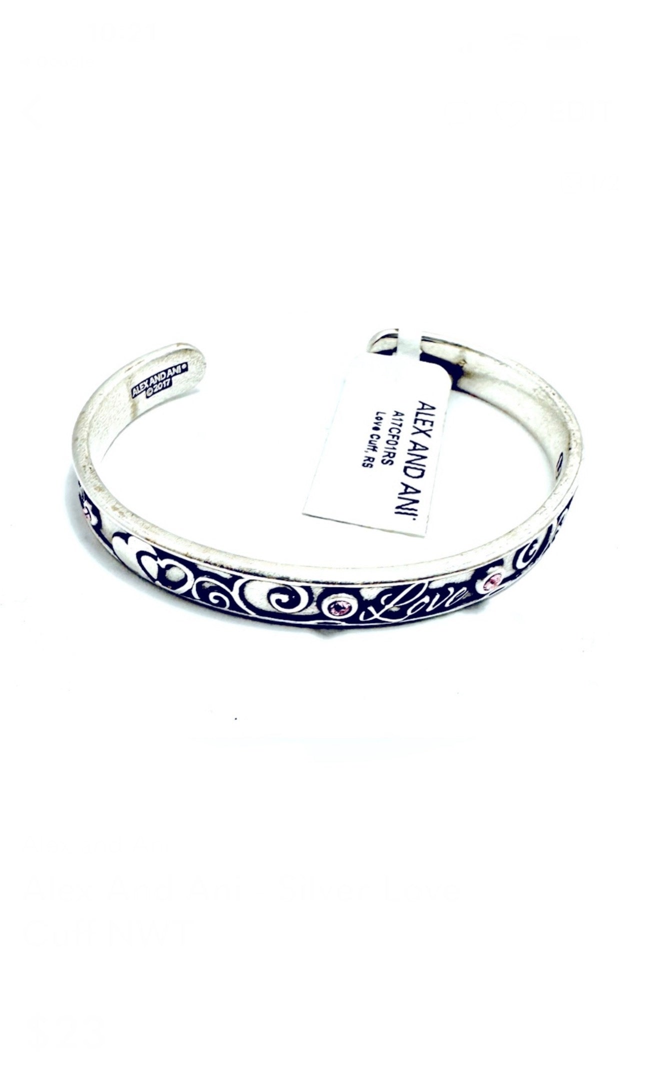 Alex and Ani – Love Cuff with Swarovski Crystals