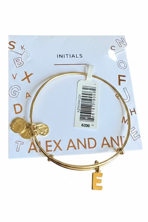 Alex and Ani - “E” Initial Charm Bangle Bracelet