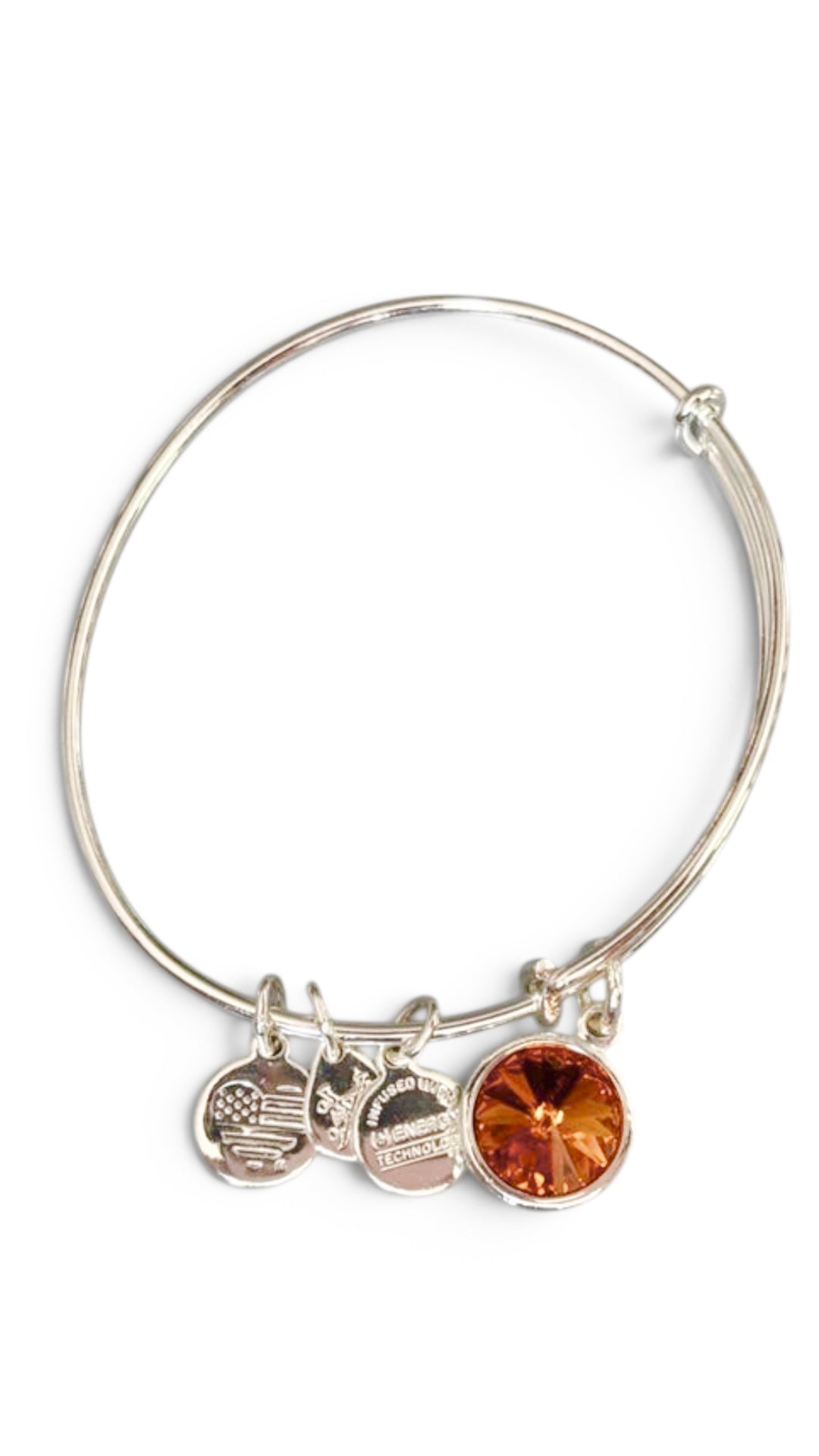 Alex and Ani - November Birthstone Topaz Swarovski Crystal Charm Bangle Bracelet