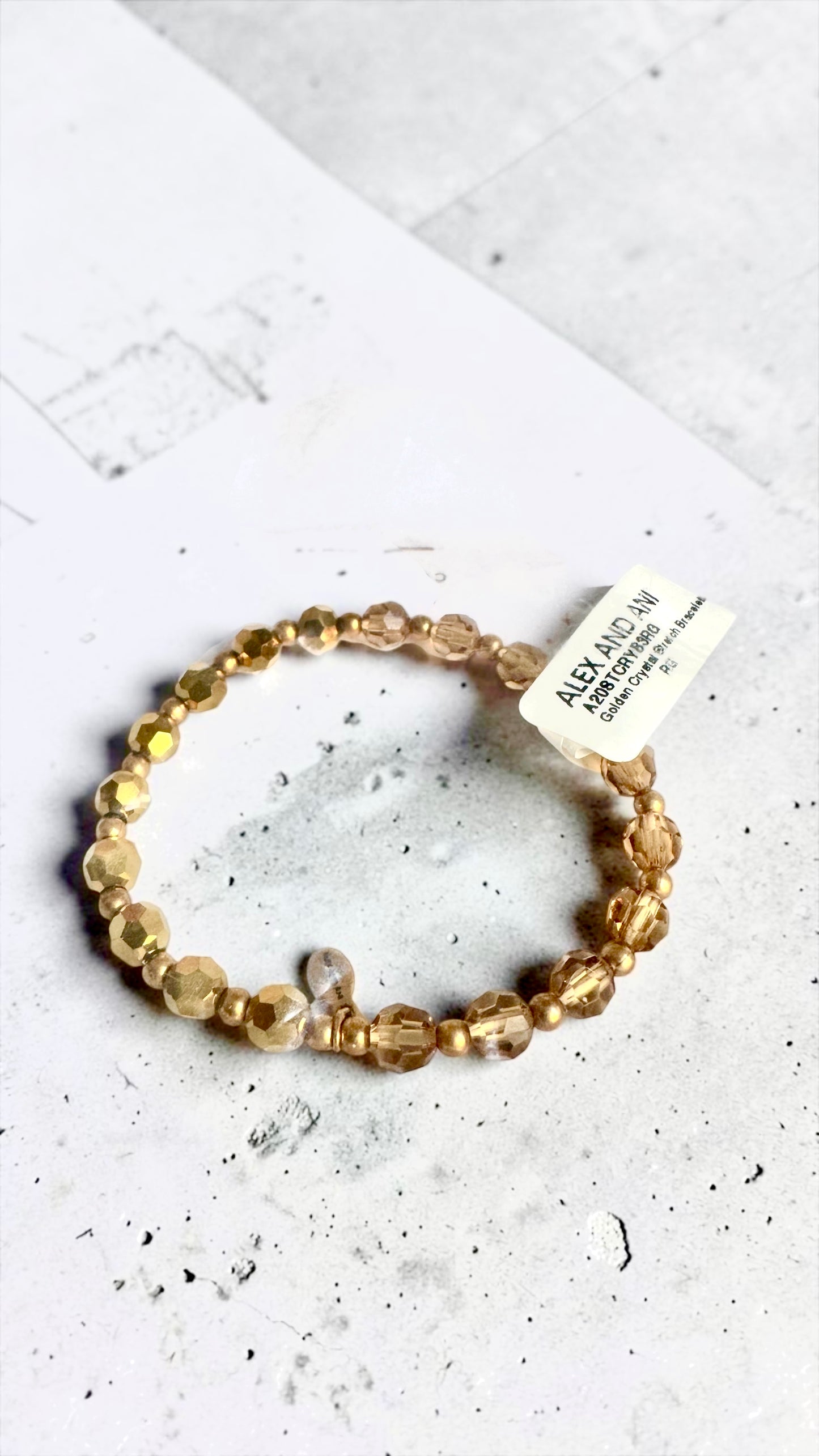 Alex and Ani - Golden Crystal Stretch Beaded Bracelet