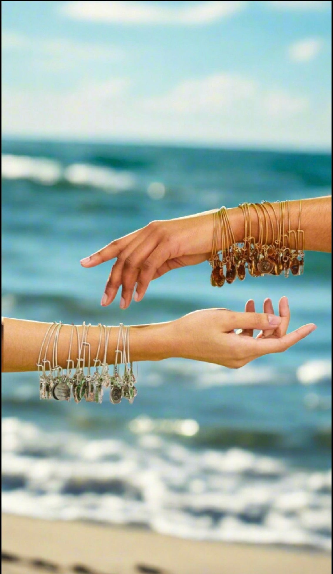 Alex and Ani - Anchor Slide Sacred Studs Charm  Bangle Bracelet