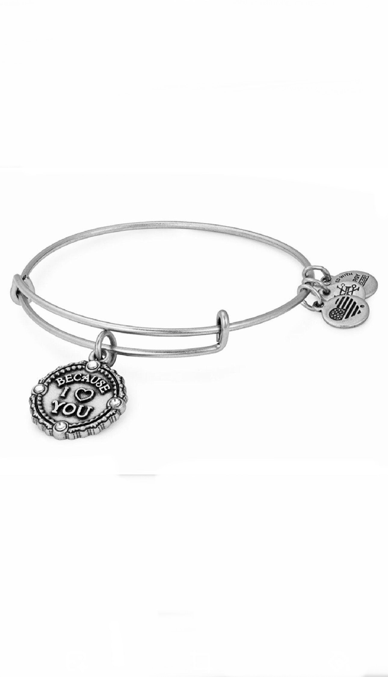 Alex and Ani - Because I Love You Charm Bangle Bracelet With Swarovski Crystals