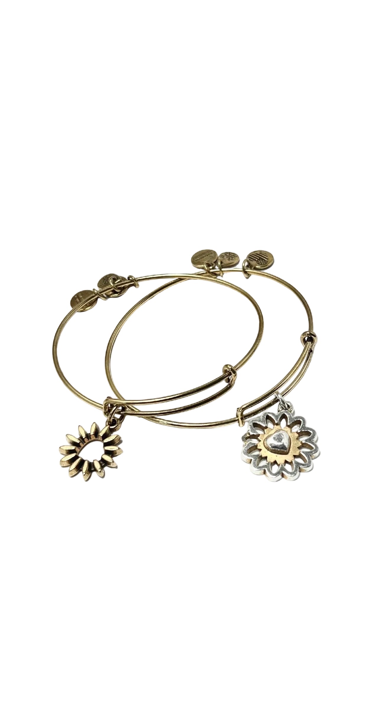 Alex and Ani - ‘You Are My Heart’ Two Tone Set of 2 Bangle Bracelet