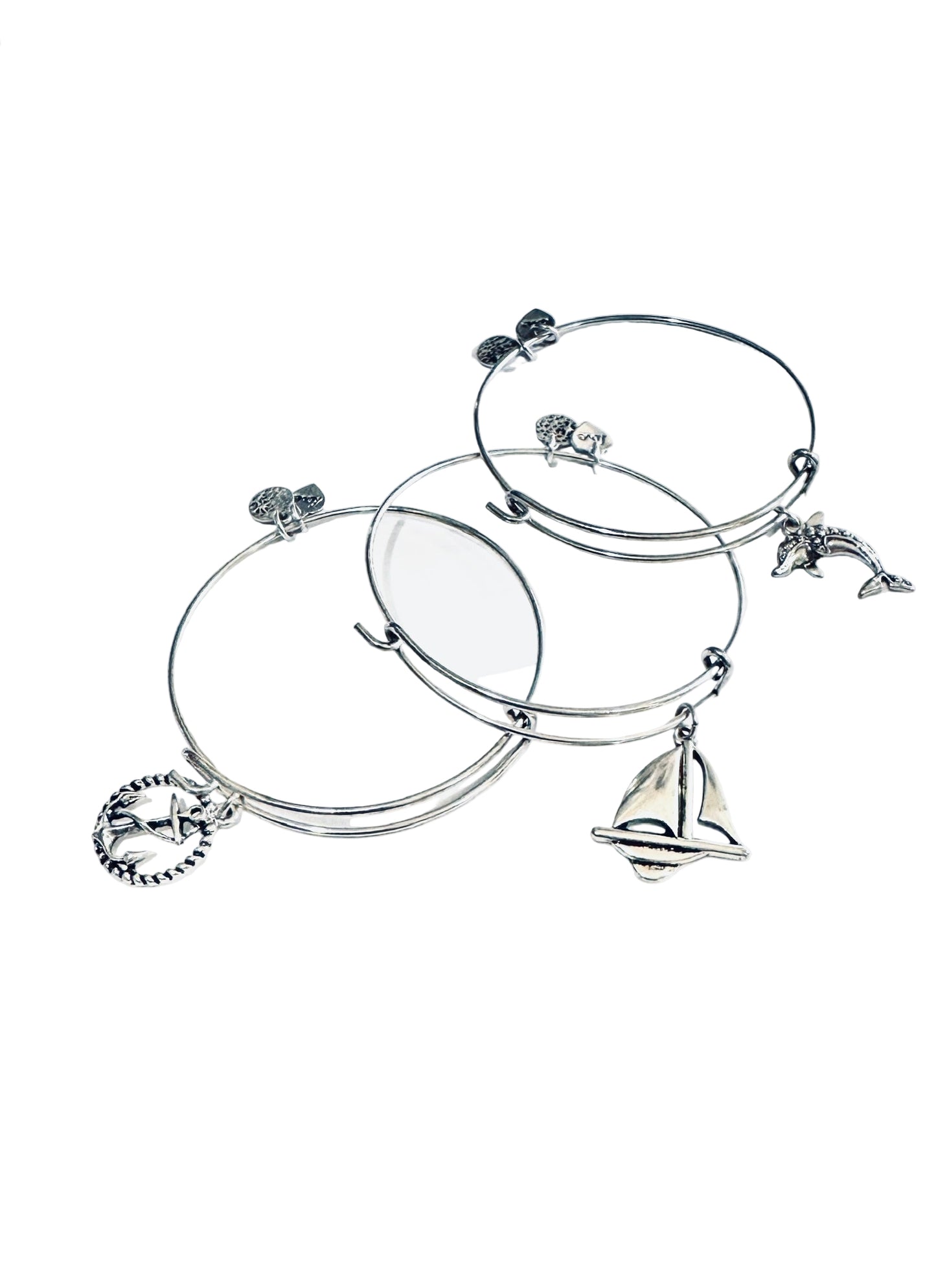 Nautical Inspired Bangle Bracelets, Set of 3 - Special Sale