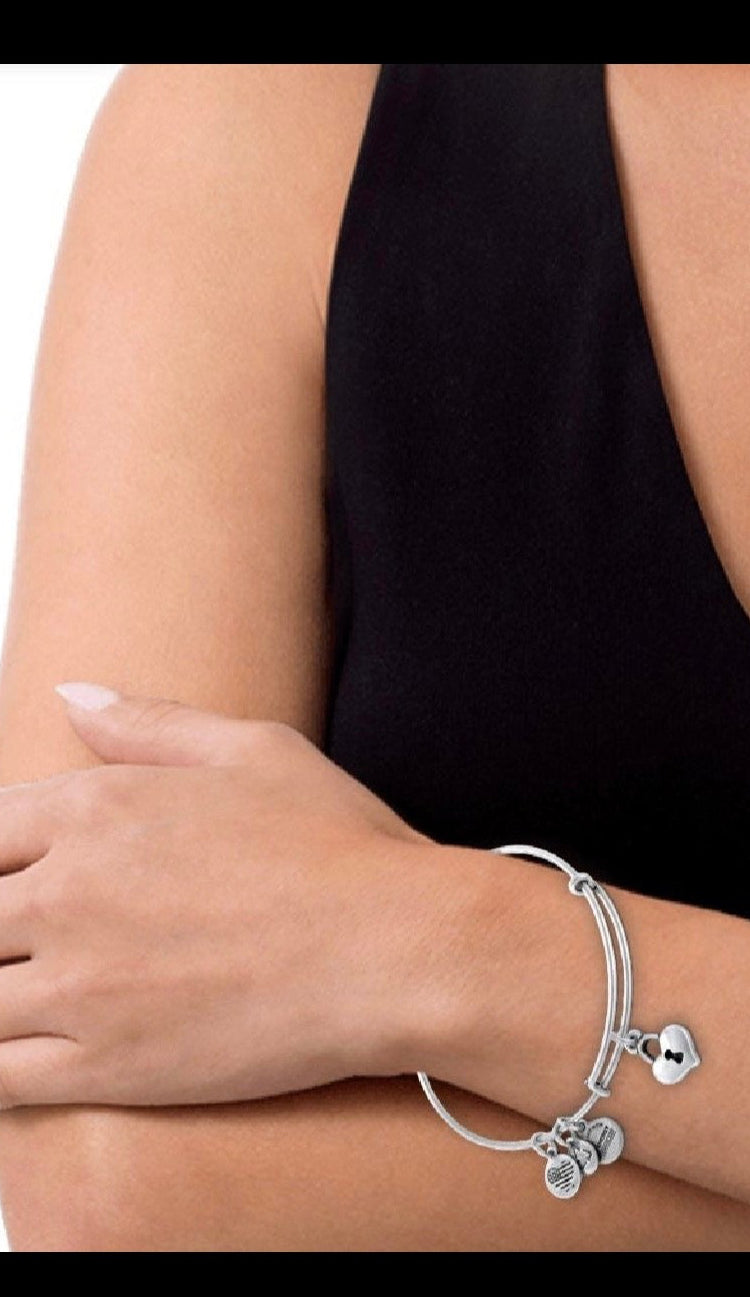 Alex and Ani - Key to Your Heart Charm Bangle, Heart Lock Bracelet