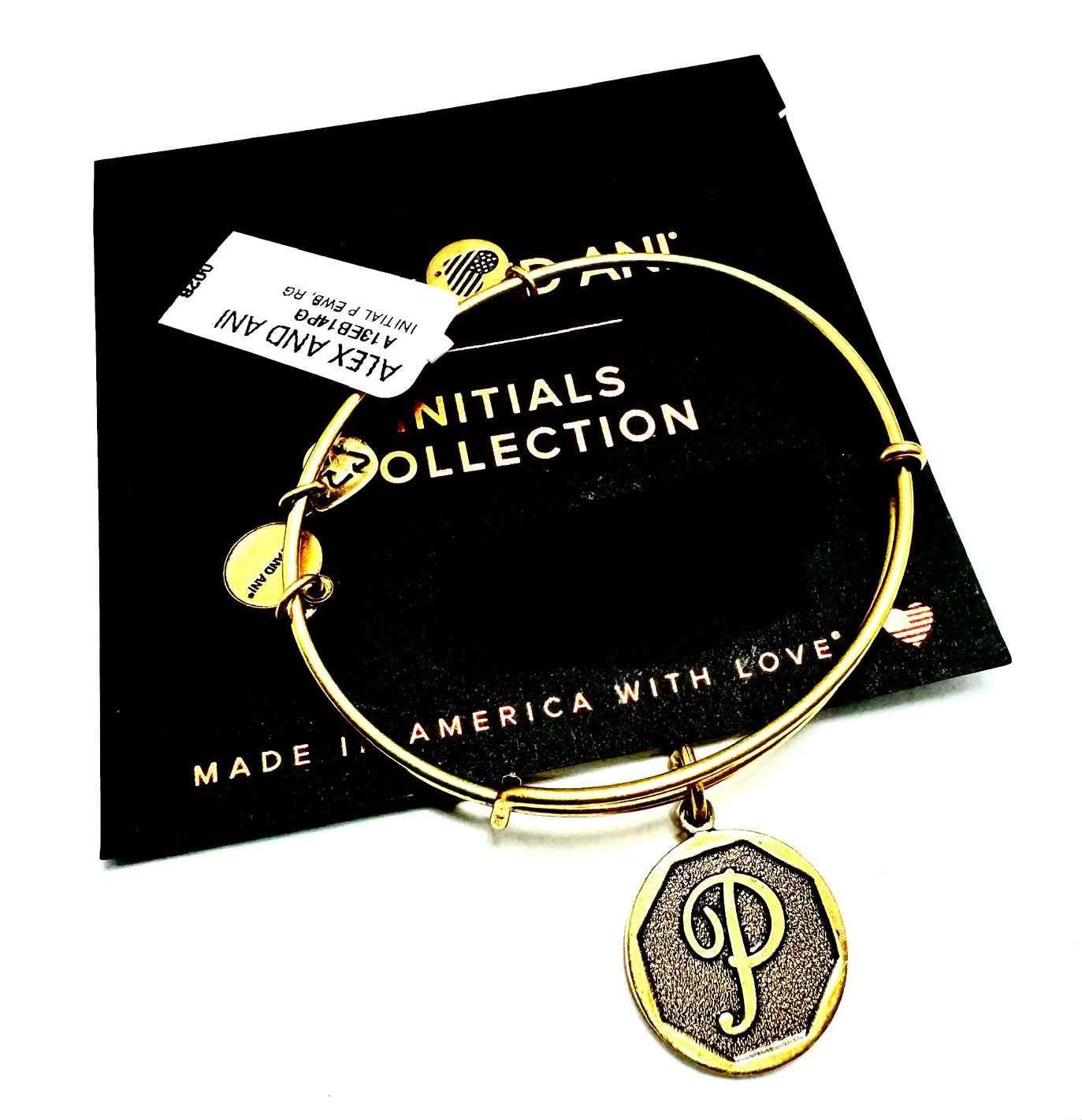 Alex and Ani - “P” Initial Charm Bangle Bracelet