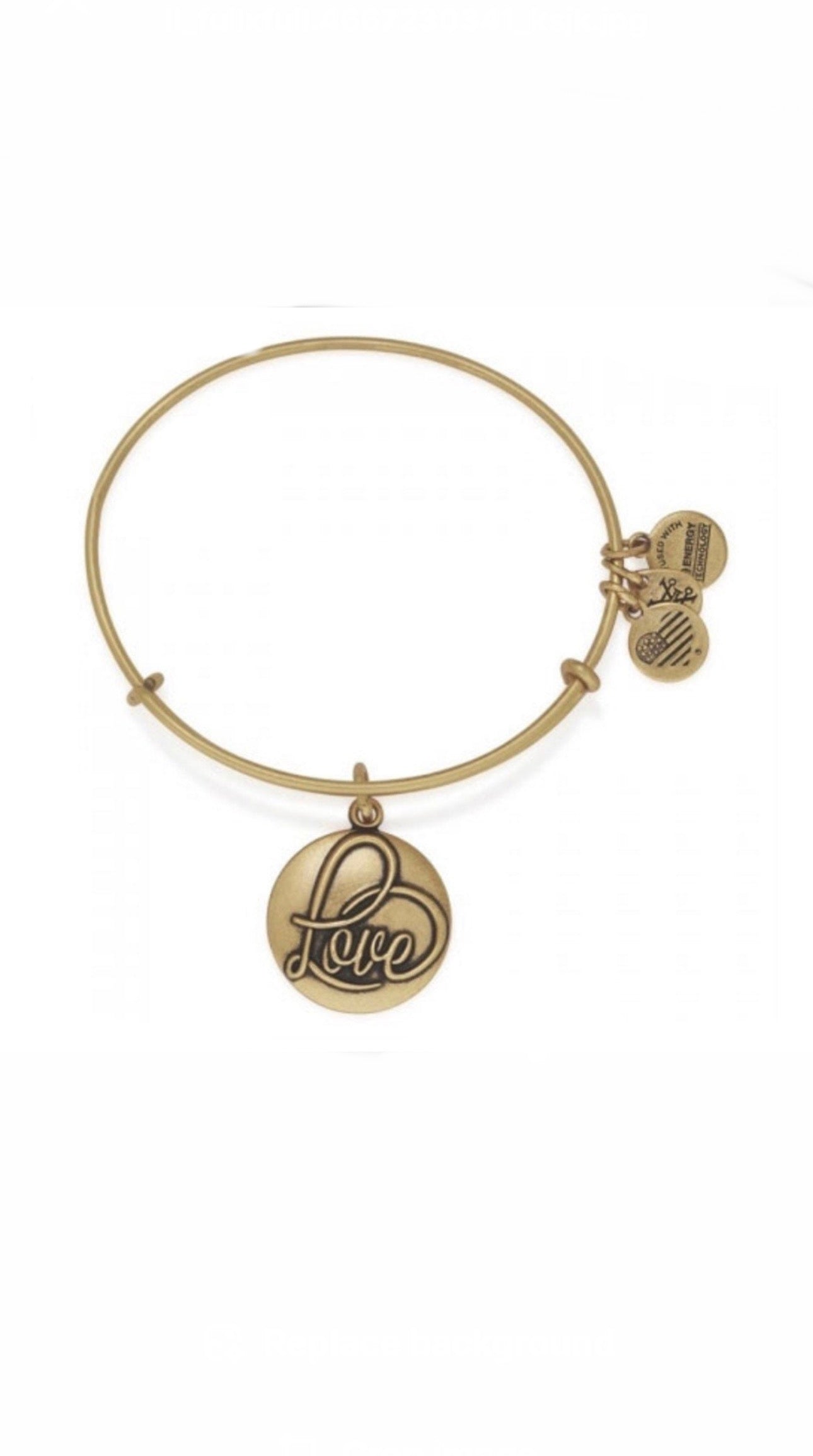 Alex and Ani - 2 Styles - Cursive LOVE Charm Bangle Bracelet