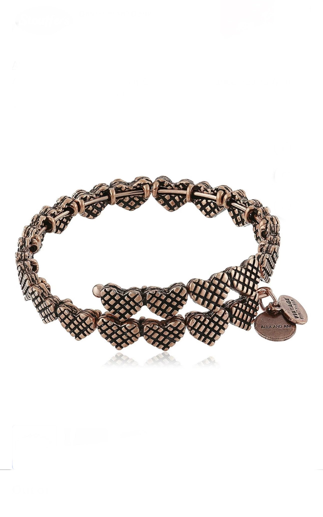 Alex and Ani - Romance Heart Wrap Rafaelian Rose Gold/Silver, Vintage Sixty- Six Bangle Bracelet