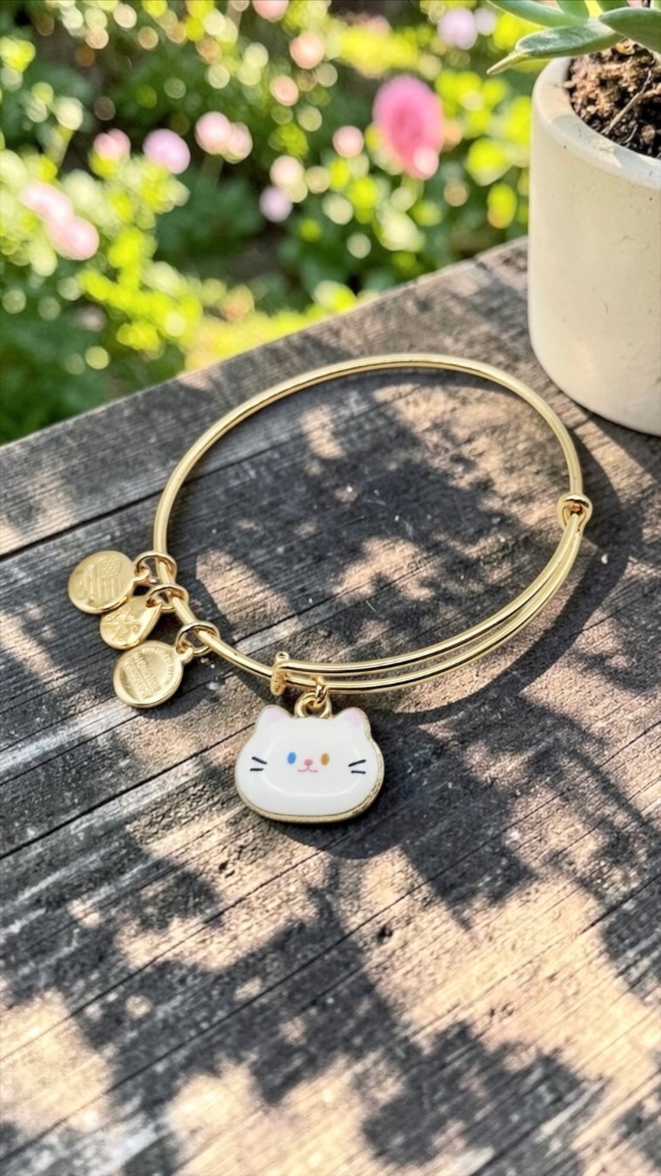 Alex and Ani - A Hello Kitty Style Cat Charm Bangle Bracelet