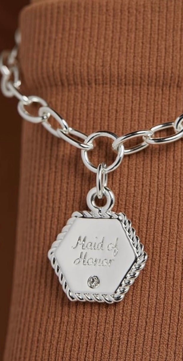 Alex and Ani Maid of Honor Silver Charm Chain Bracelet