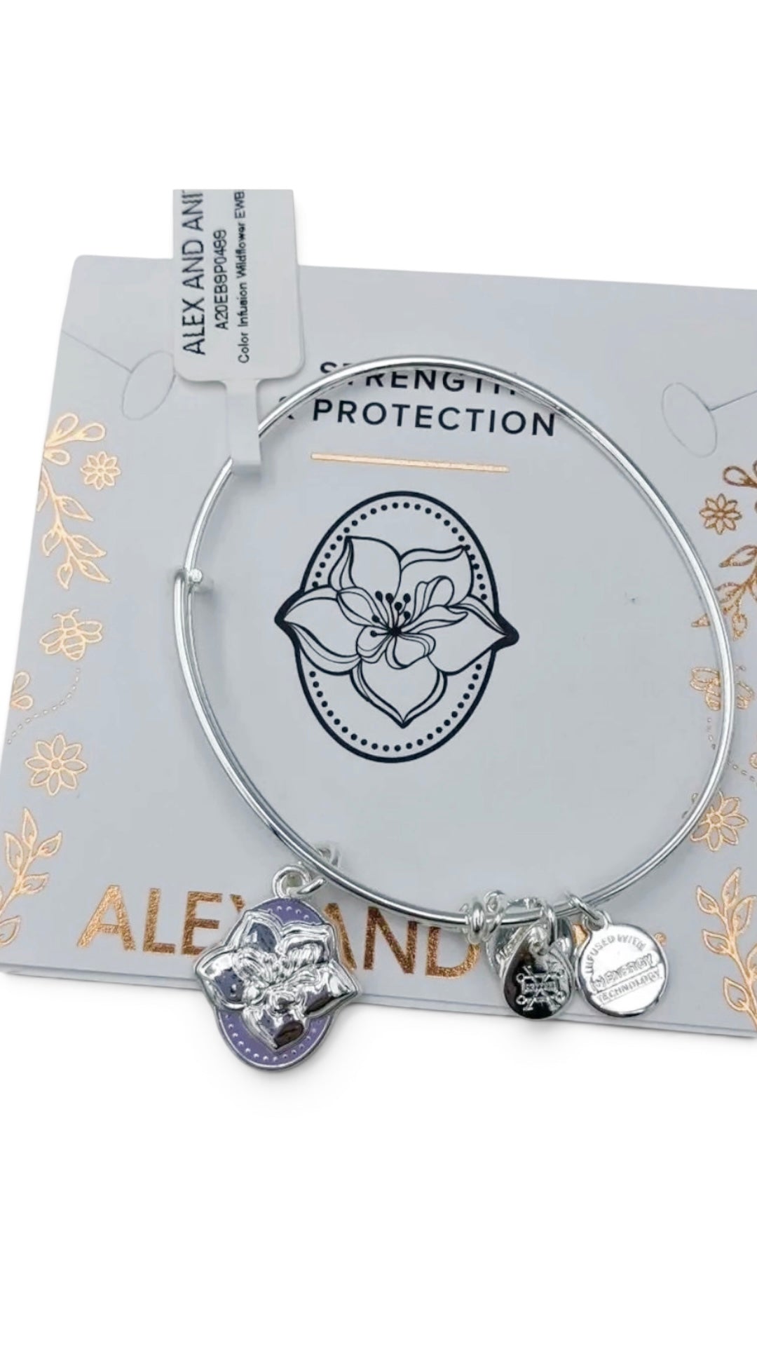 Alex and Ani - Color Infusion Wildflower (Freedom) Charm Bangle Bracelet