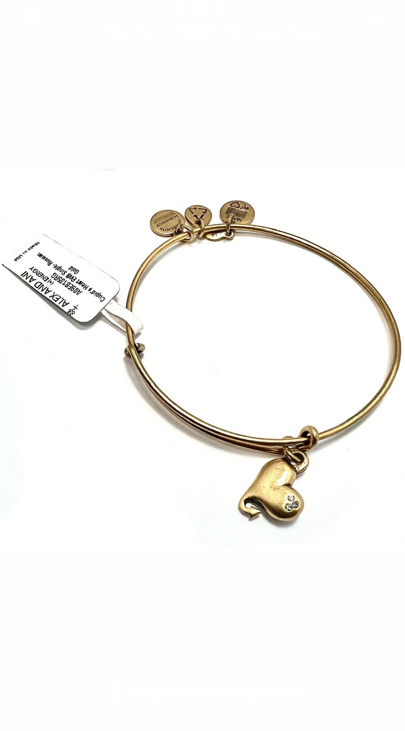 Alex and Ani - Cupid’s Heart With Swarovski Crystals Charm Bangle Bracelet