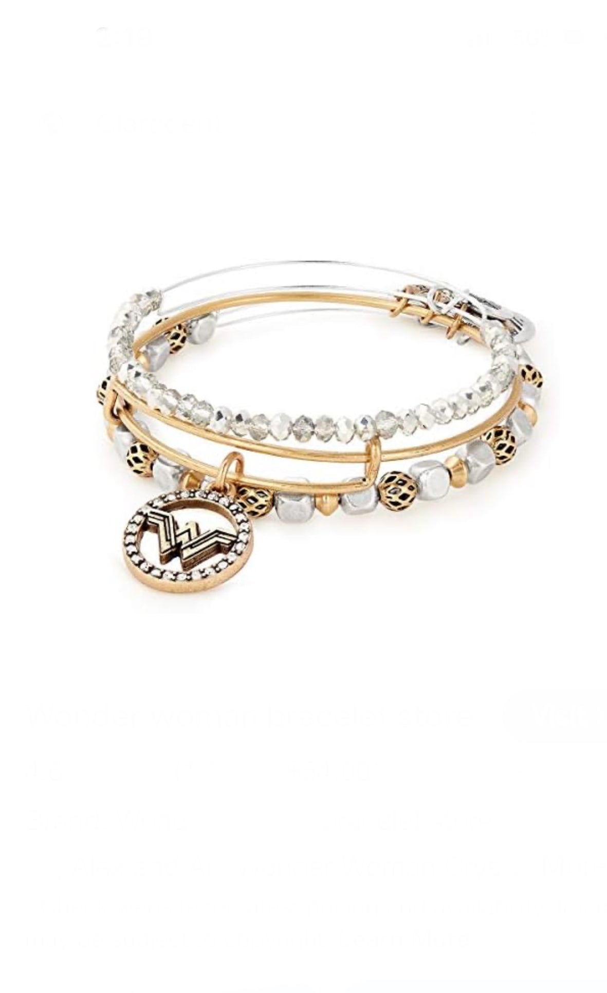 Alex and Ani - Wonder Woman Set of Three Charm Bangle Bracelets