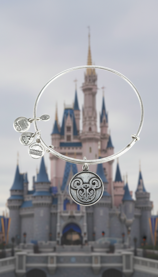Alex and Ani - Disney Park Exclusive Charm Bracelet - Icon Mickey Mouse, Gift for Her in Rafaelian Silver, Collectors Bracelet