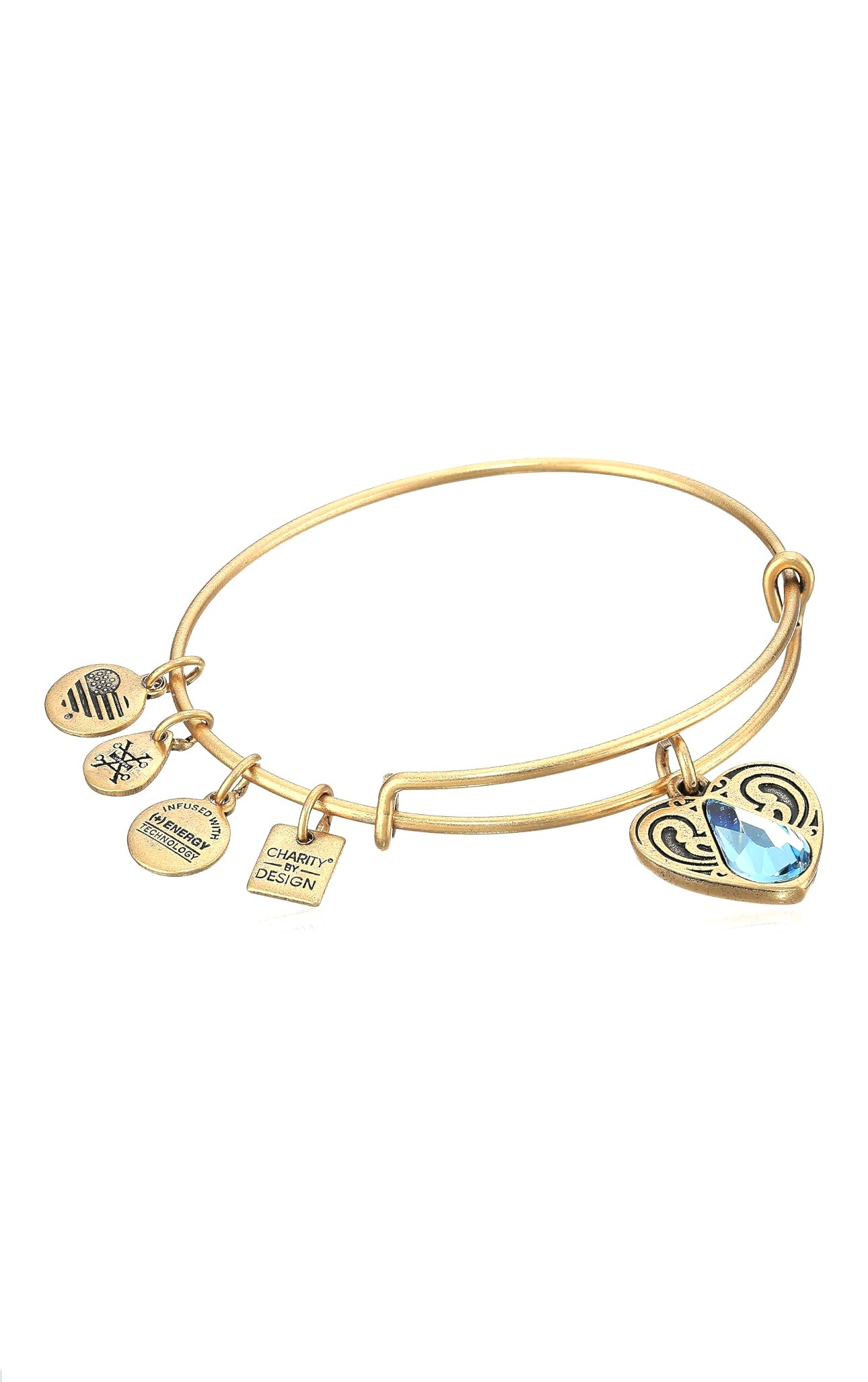Alex and Ani - Living Water - March Birthstone, Clear Aquamarine Swarovski Crystal Bangle Bracelet