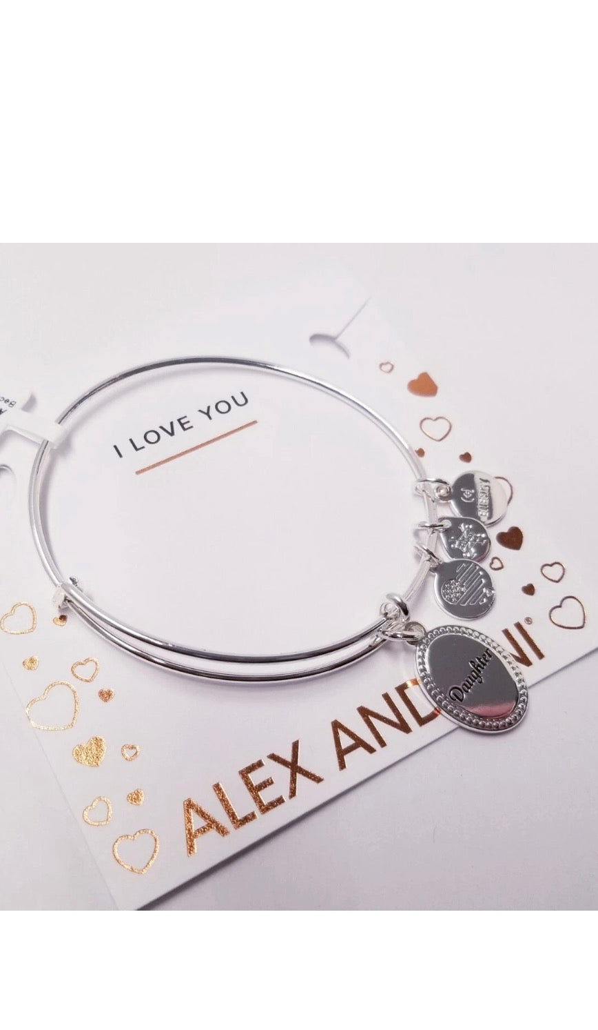 Alex and Ani - Because I love You Daughter VI Blessing Charm Bangle Bracelet
