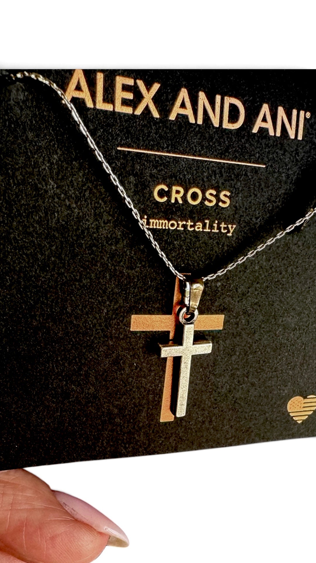 Alex and Ani -  Cross Necklace, Delicate Chain is Adjustable, Unisex