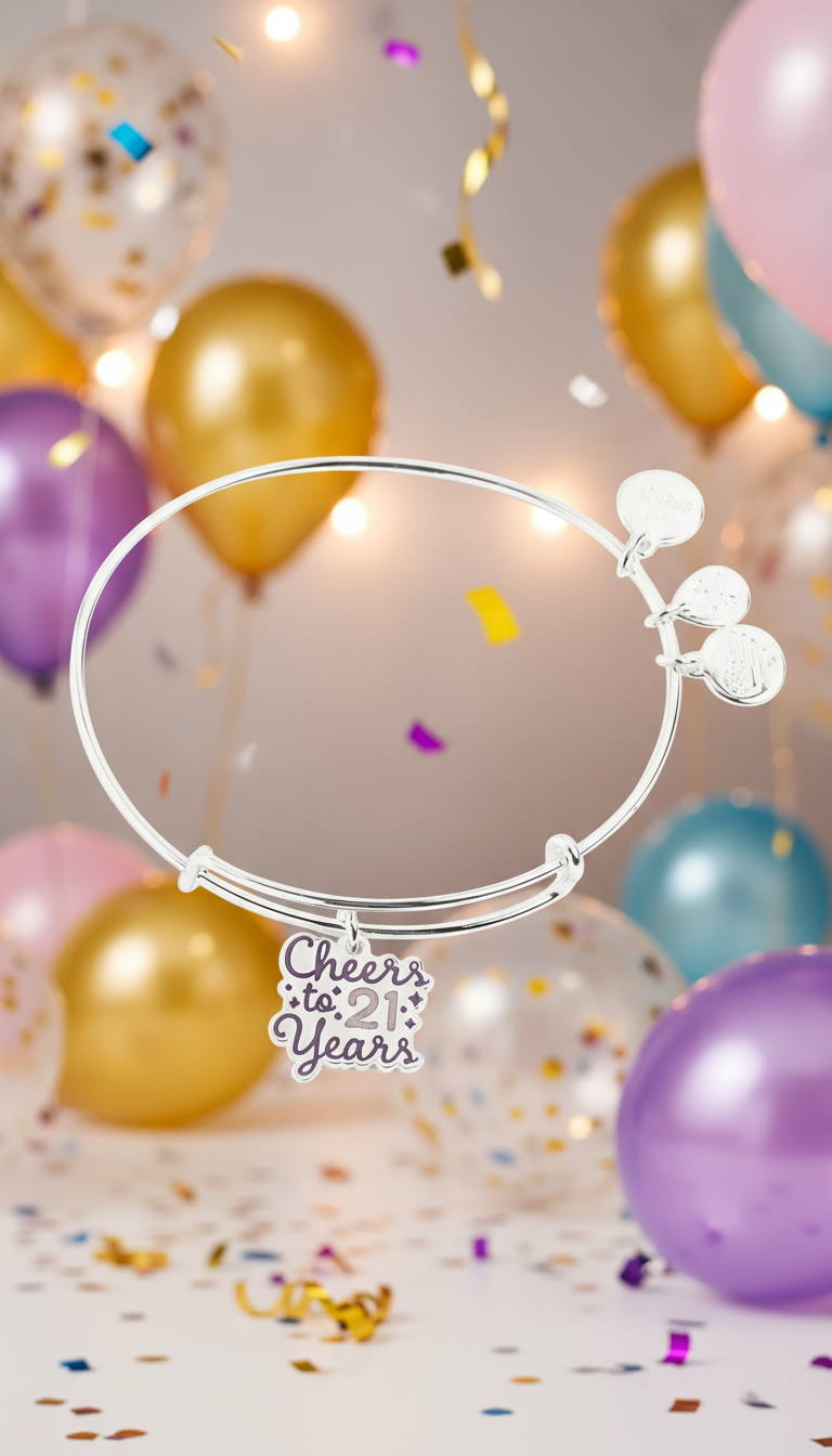 Alex and Ani - Celebrate Cheers to 21 Years Charm Bangle Bracelet
