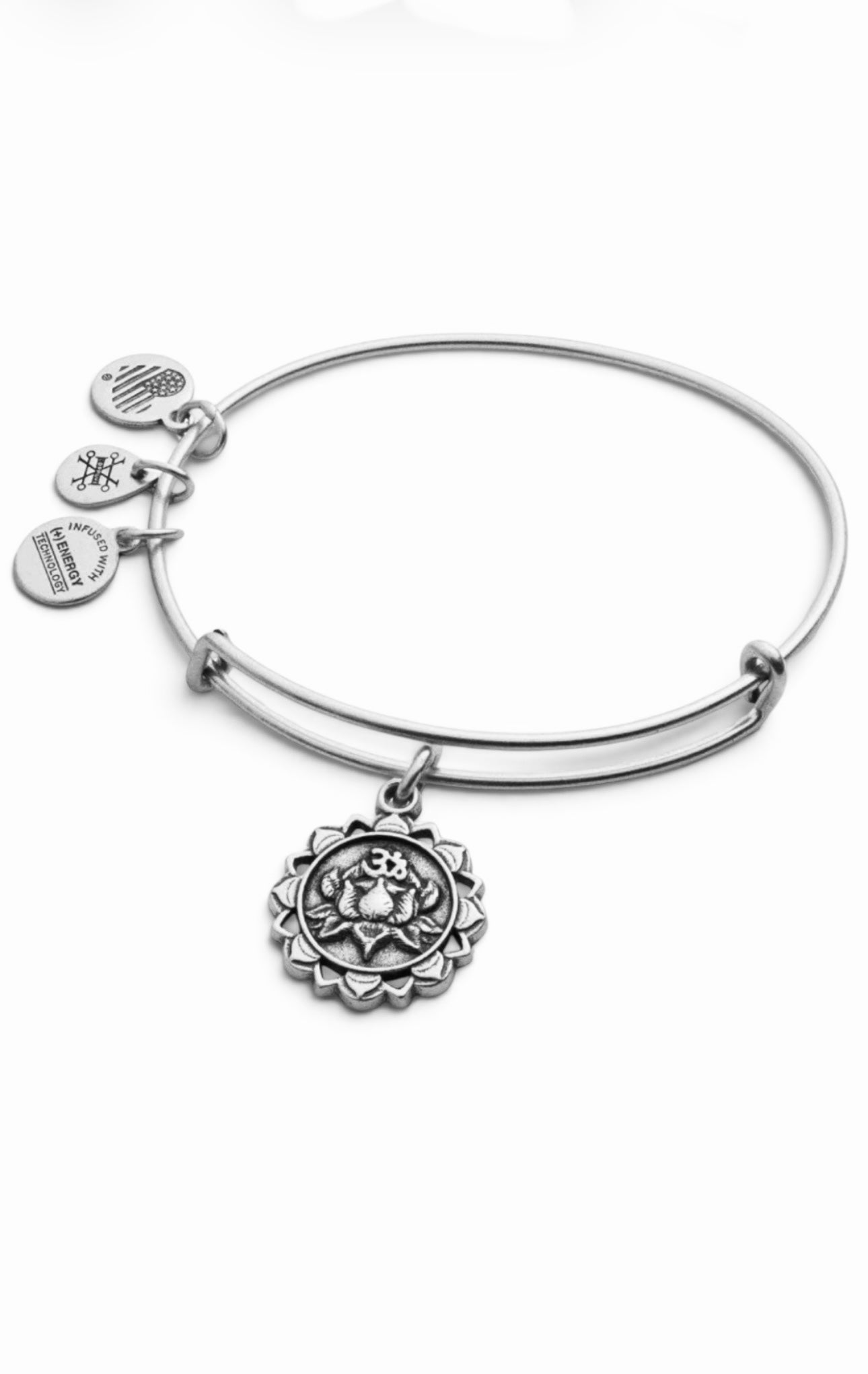 Alex and Ani - Lotus Peace Petals With Ohm Symbol Charm Bangle Bracelet