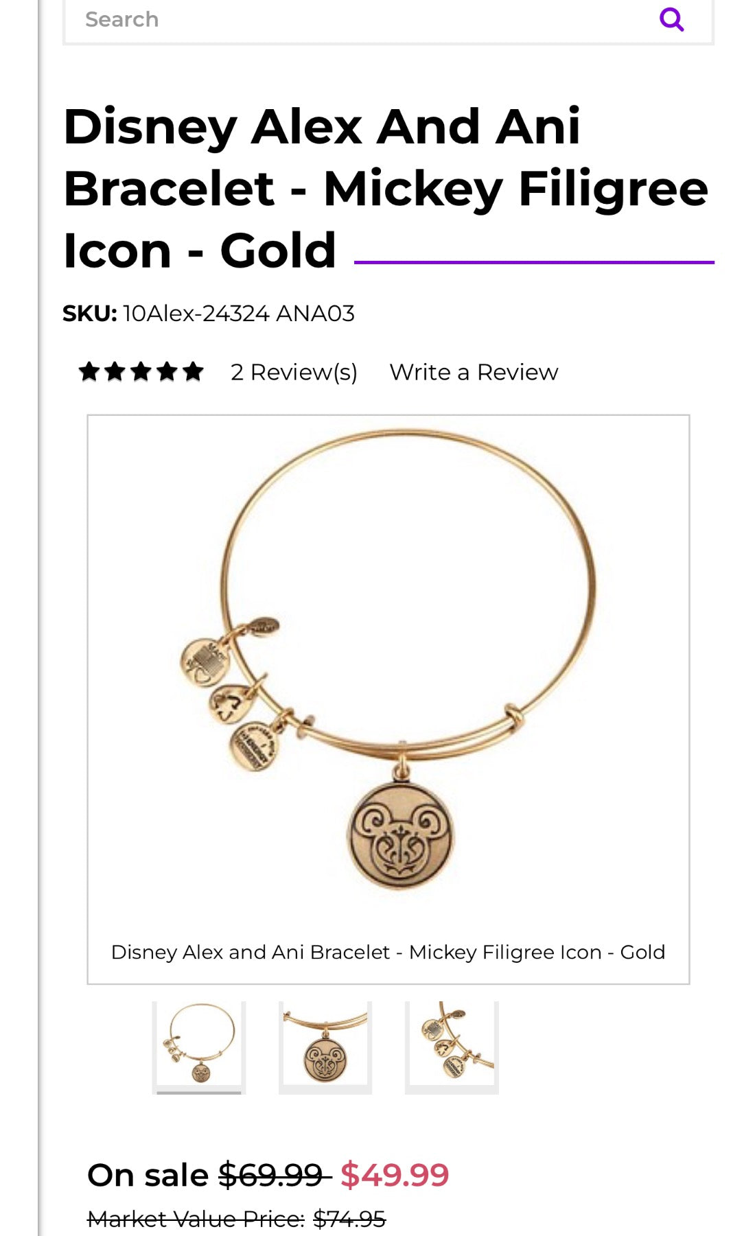 Alex and Ani - Icon Mickey Mouse Charm Bangle Bracelet, Park Exclusive