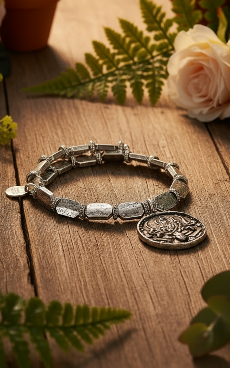 Alex and Ani - Lakshmi Charm Beaded Vintage Wrap Bracelet